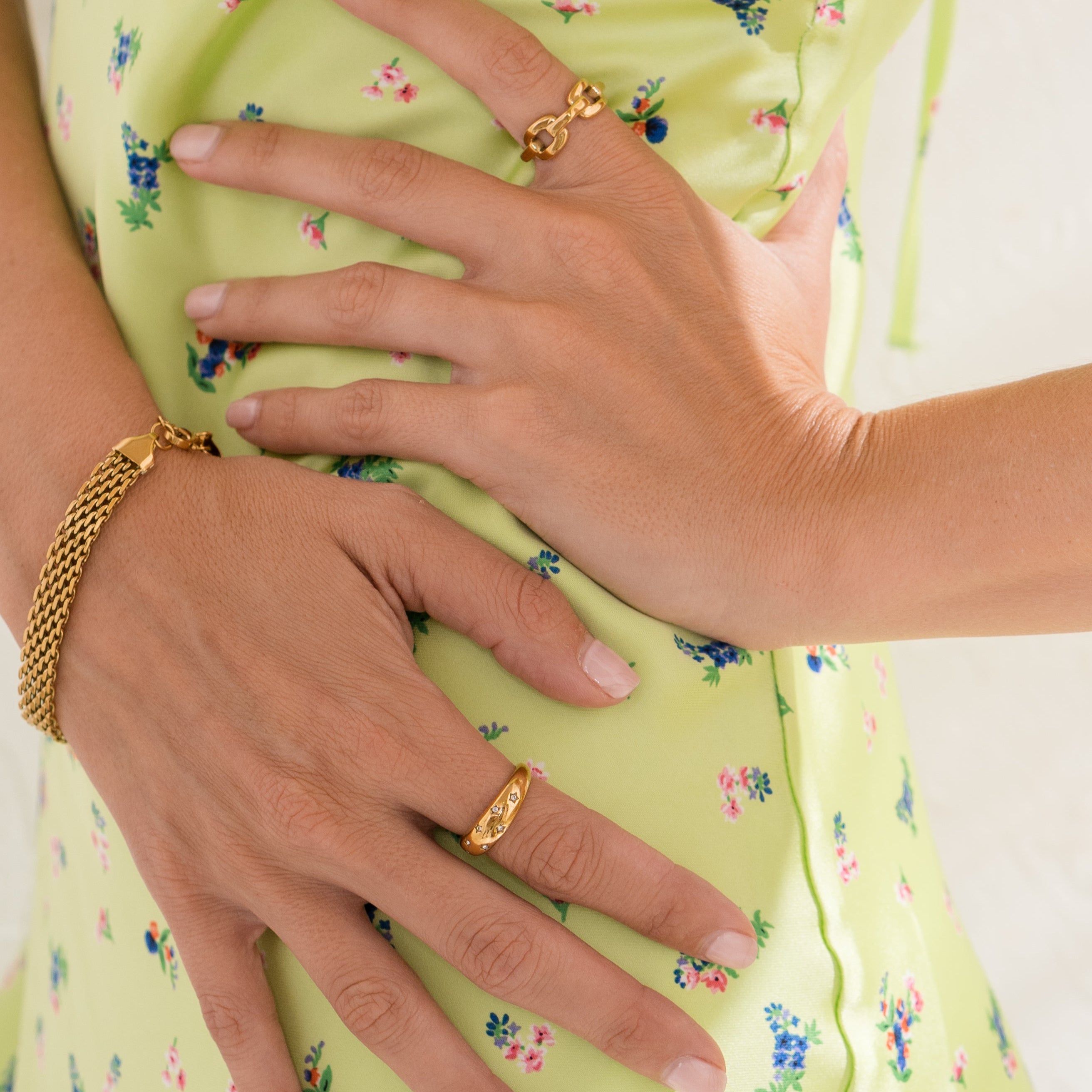 Waterproof Gold Braided Band Bracelet