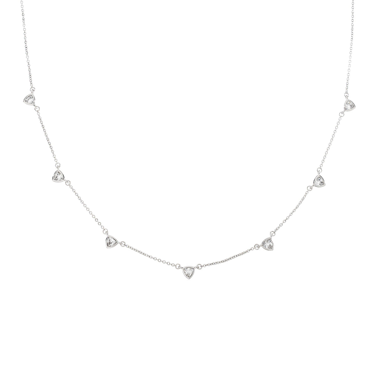 Demi-Fine Silver CZ Drop Necklace