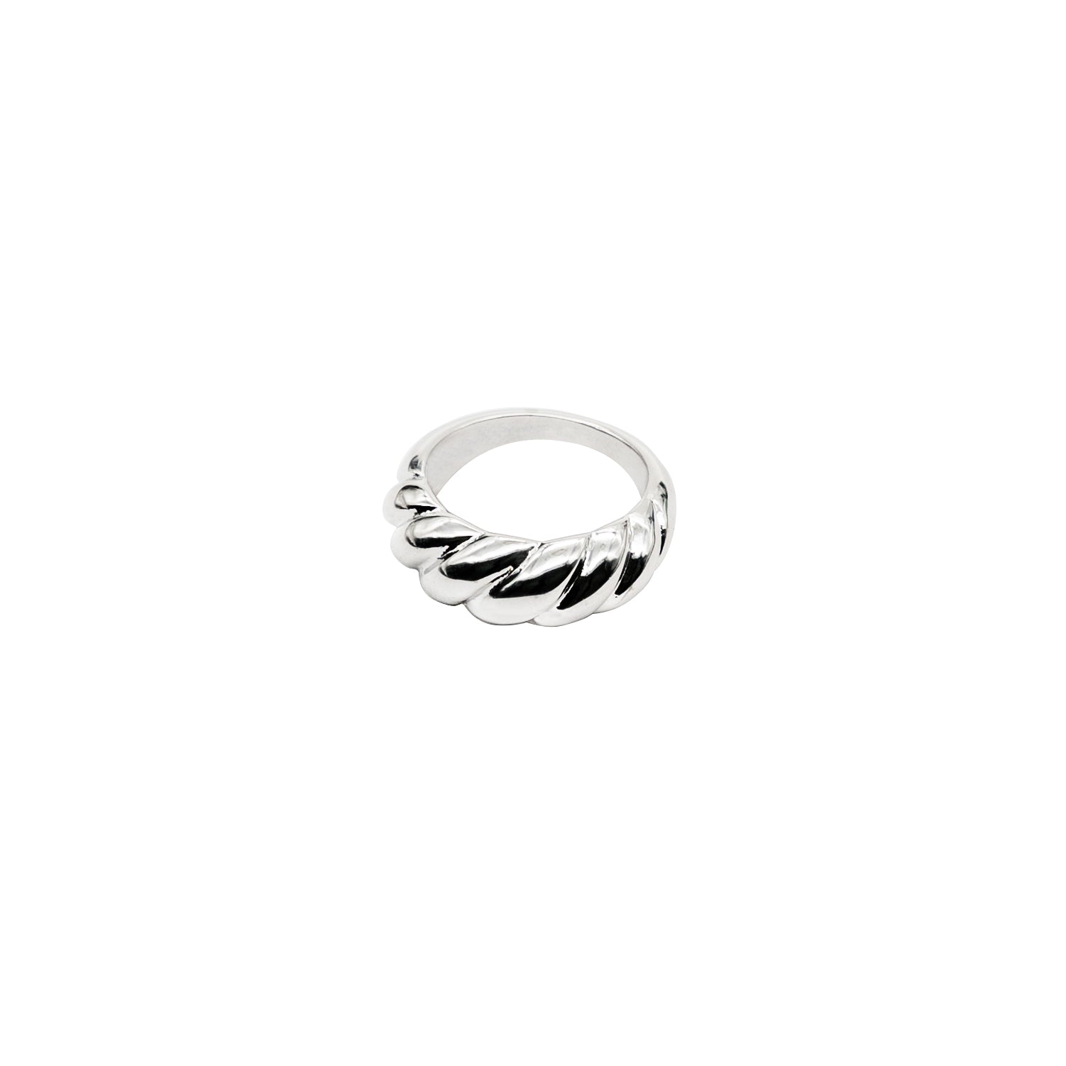 Waterproof Silver Braided Ring