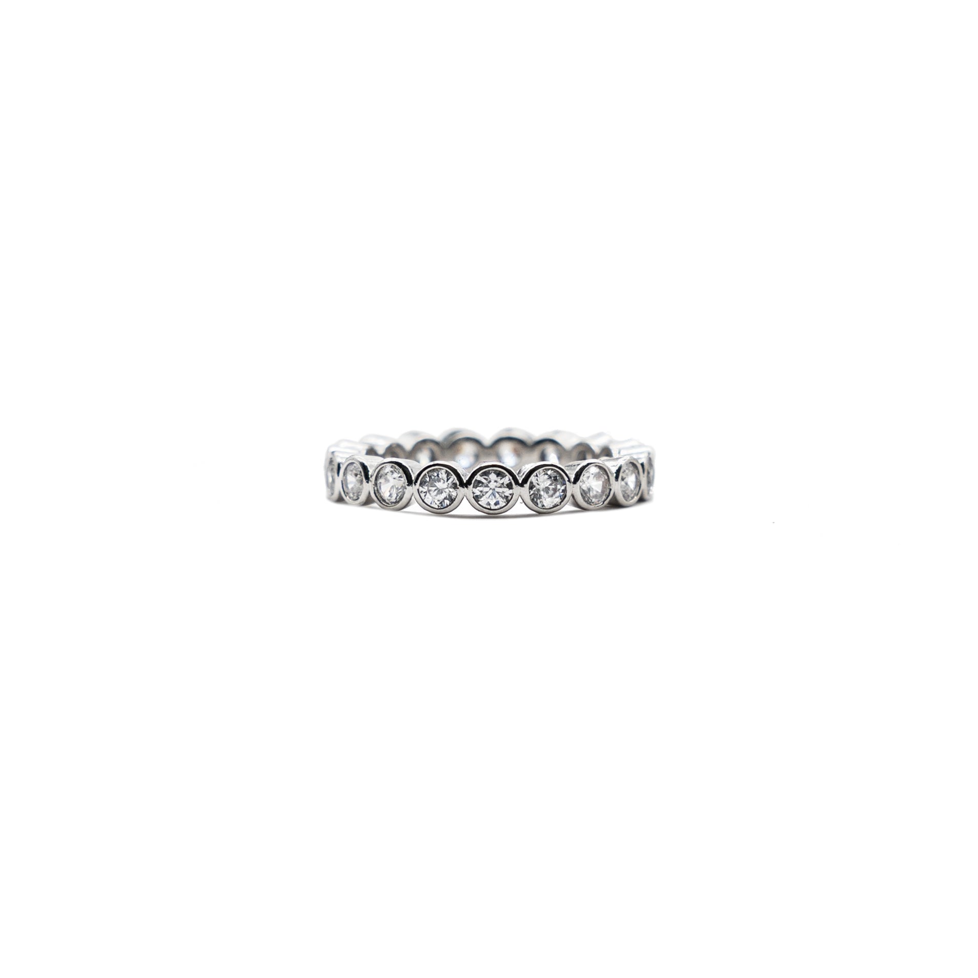Demi-Fine Silver Tennis Ring
