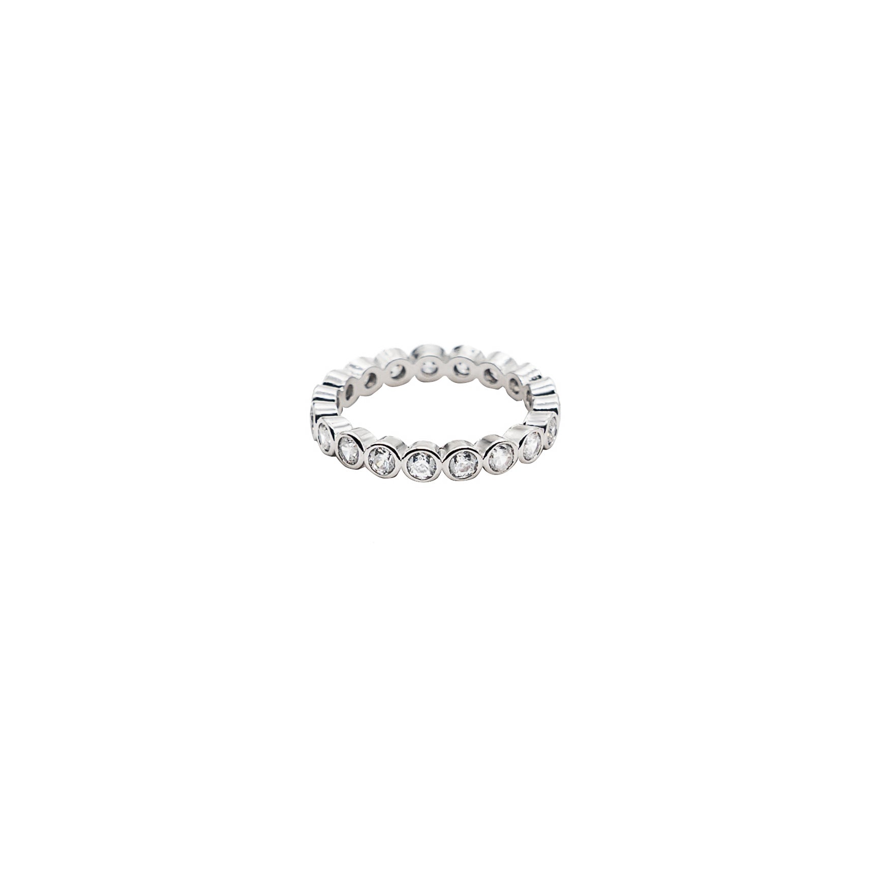 Demi-Fine Silver Tennis Ring