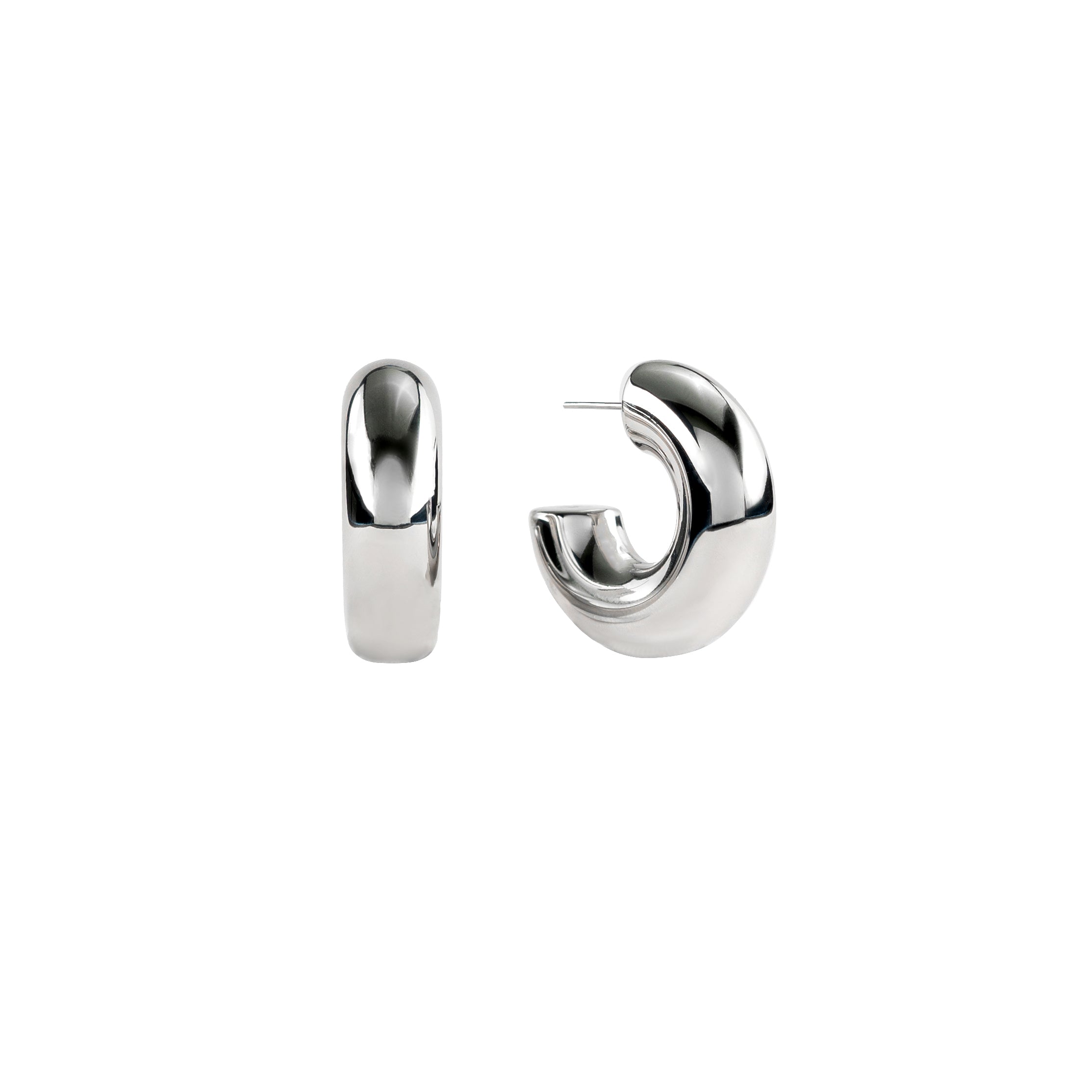 Waterproof Silver Bubble Hoops