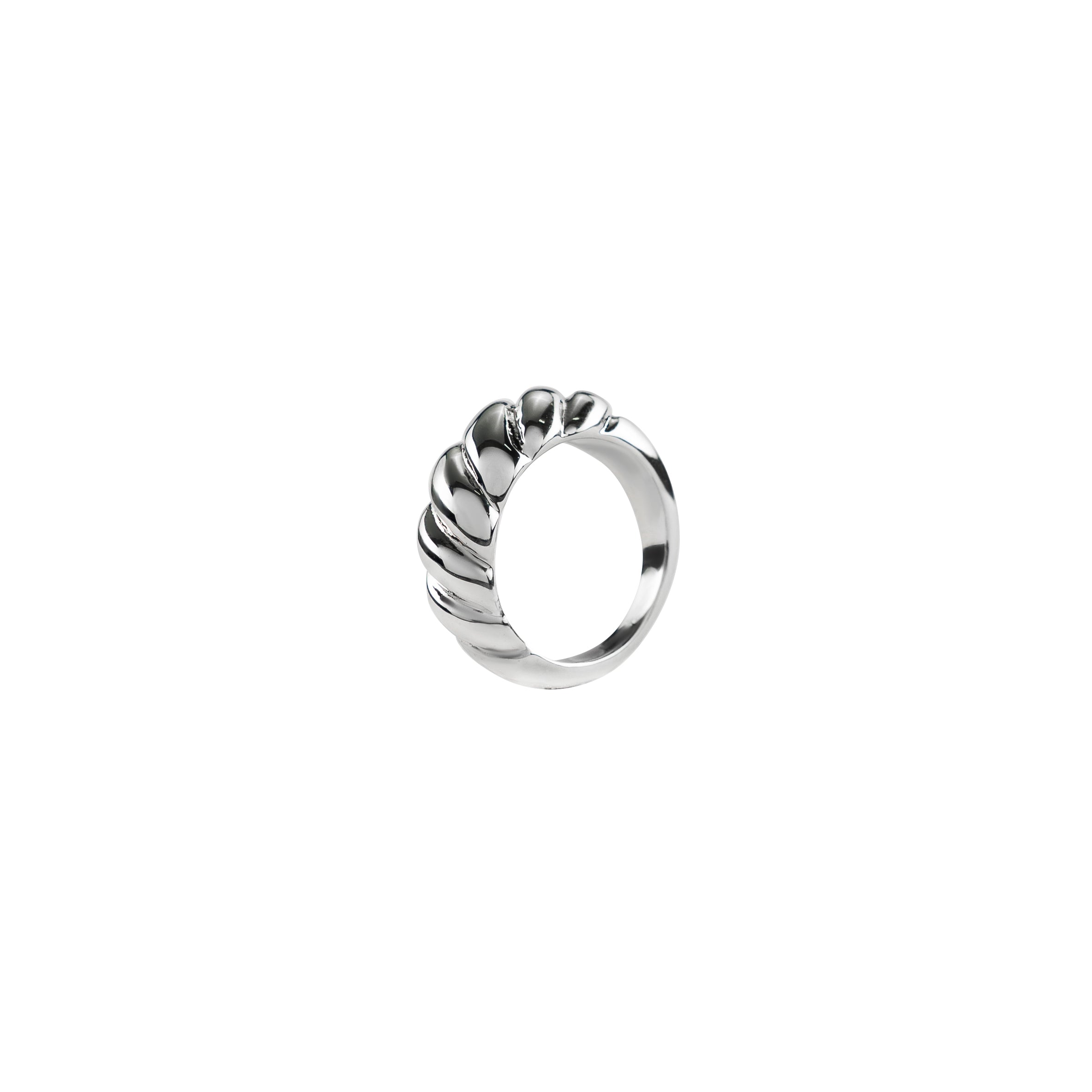 Waterproof Silver Braided Ring
