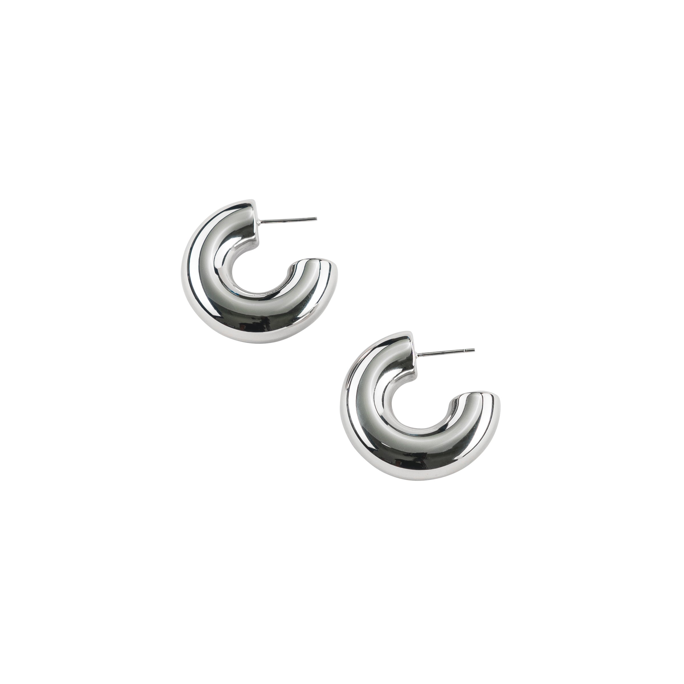 Waterproof Silver Bubble Hoops