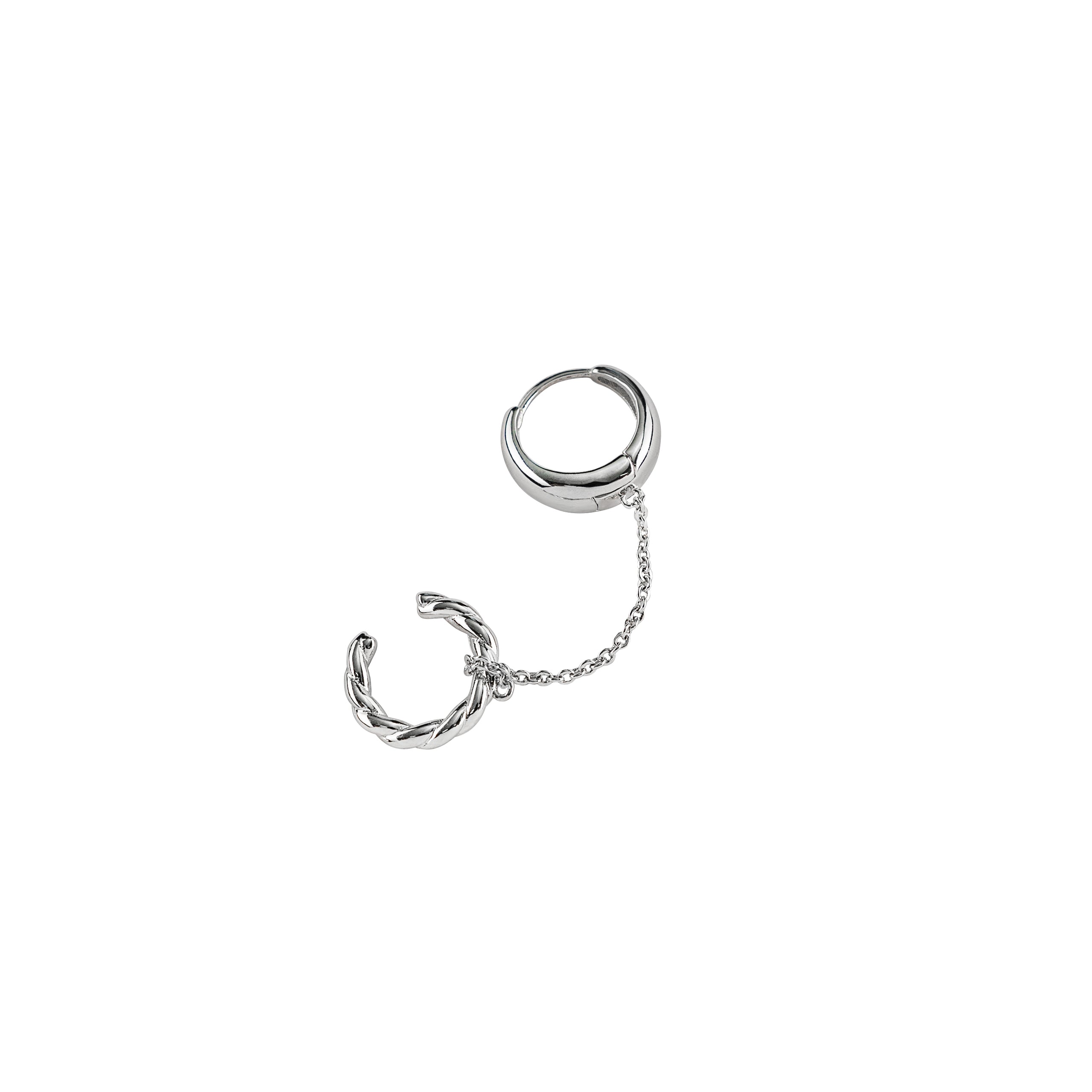 Demi-Fine Silver Zenith + Twisted Ear Cuff (Single)