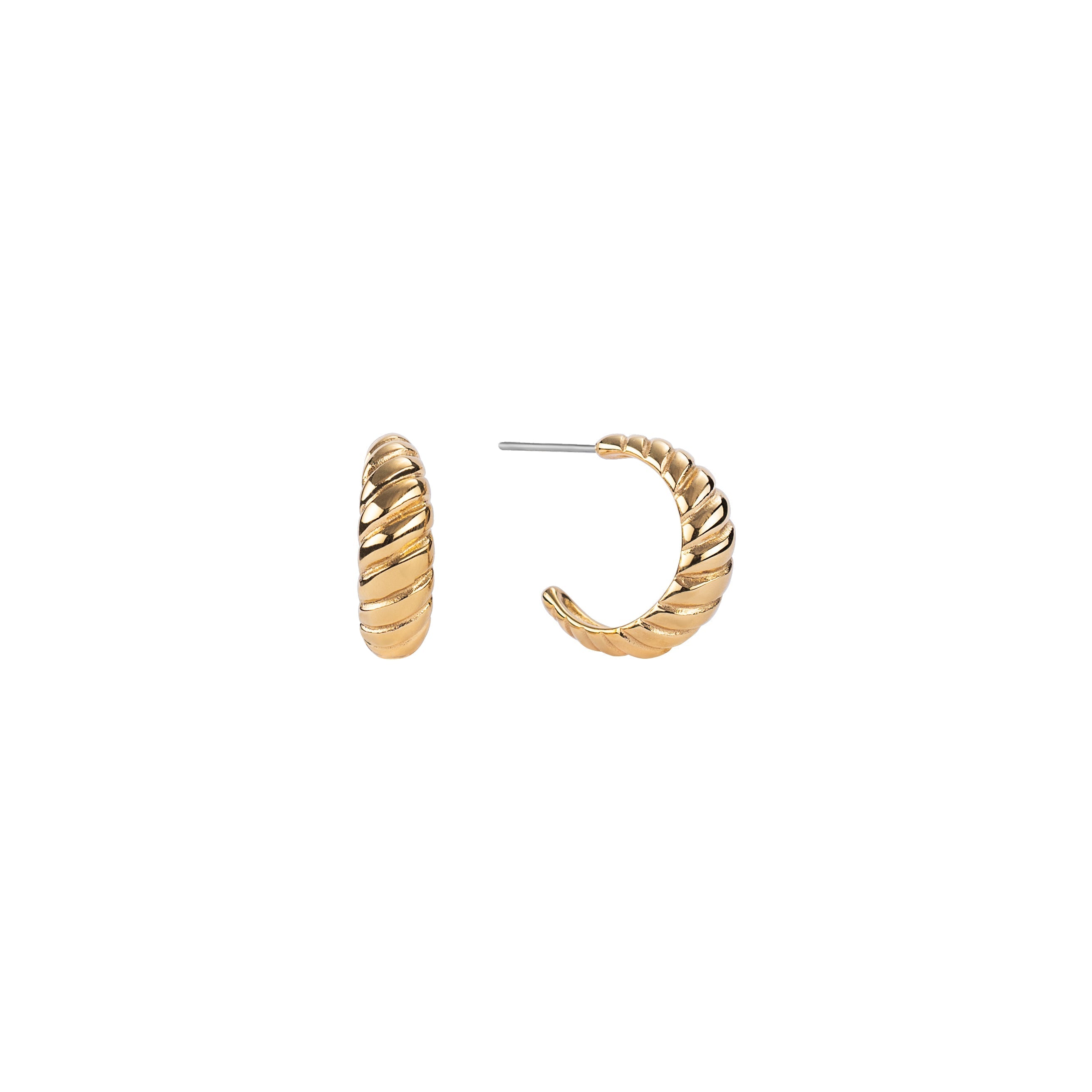 Waterproof Gold Braided Hoops