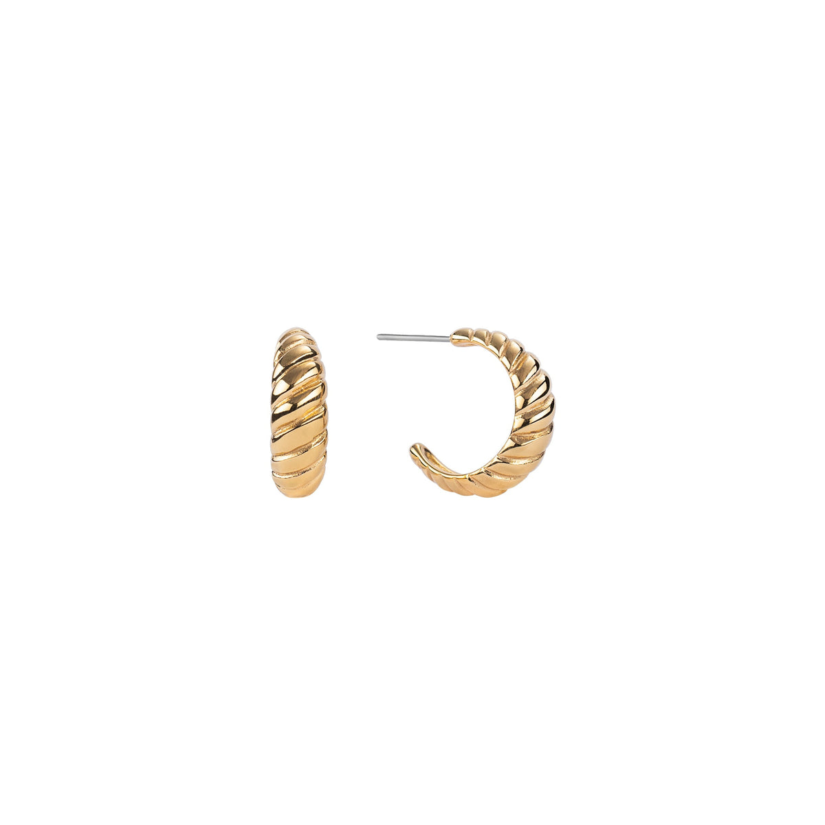 Waterproof Gold Braided Hoops