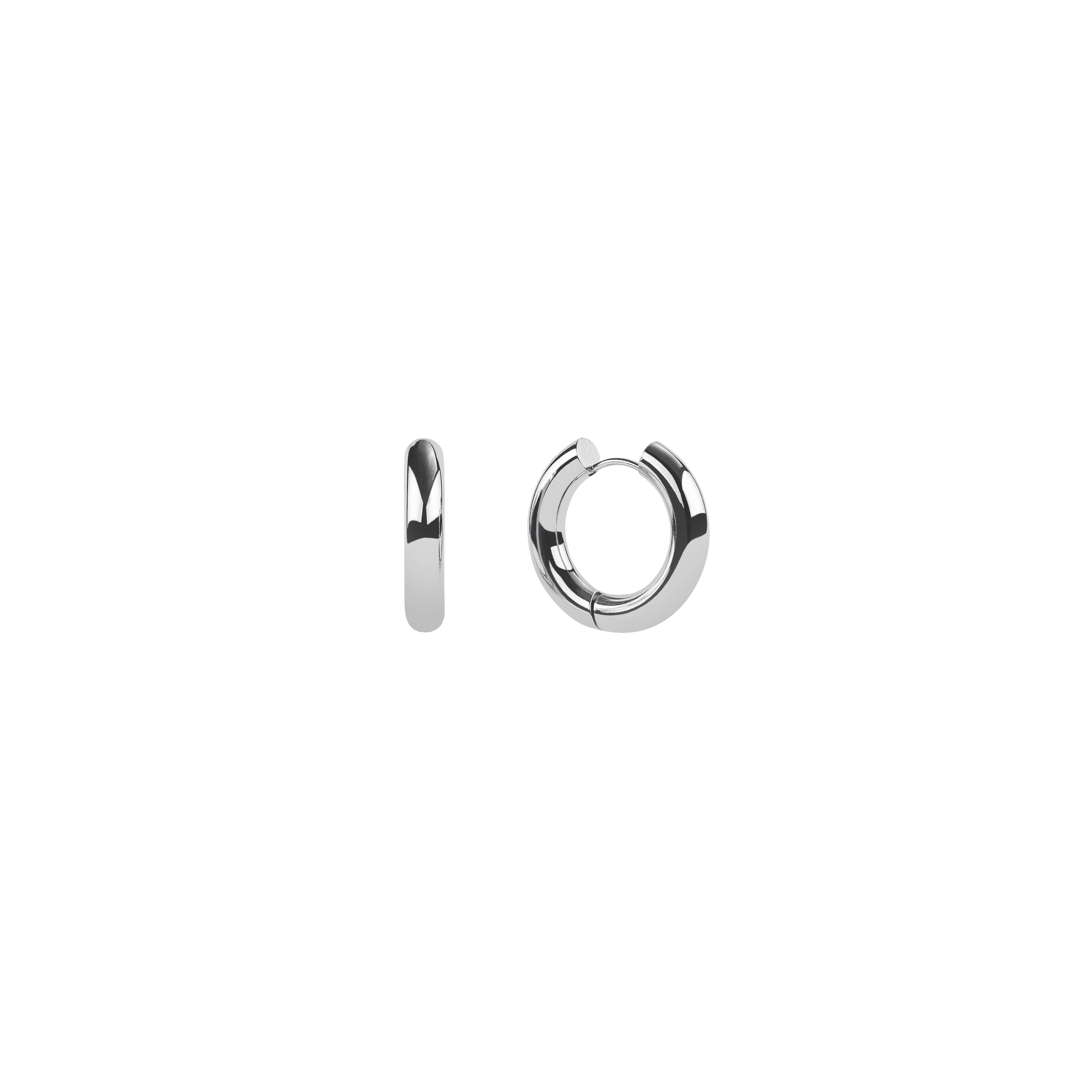 Waterproof Silver Chunky Hoops Mini