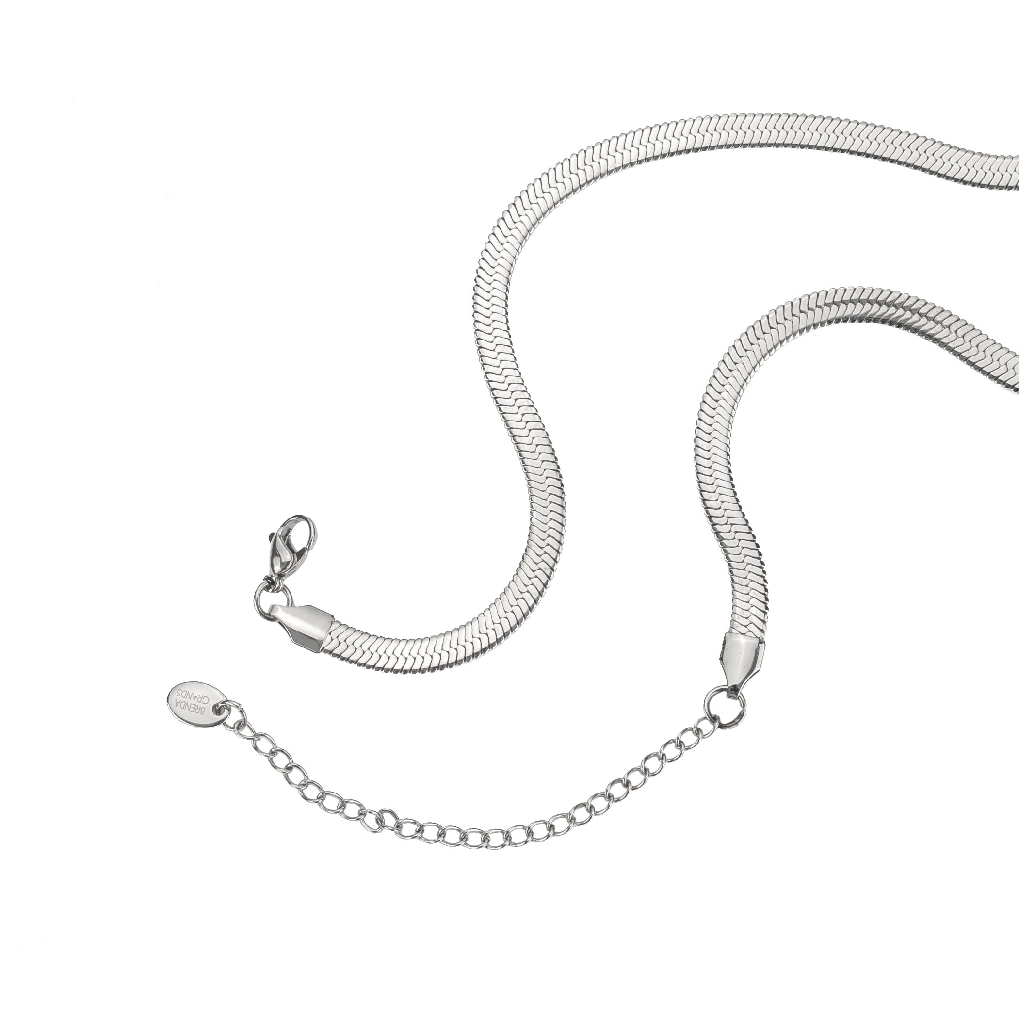 Waterproof Silver Herringbone Necklace