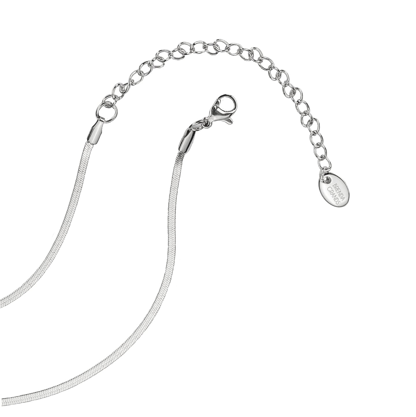 Waterproof Silver Micro Herringbone Necklace