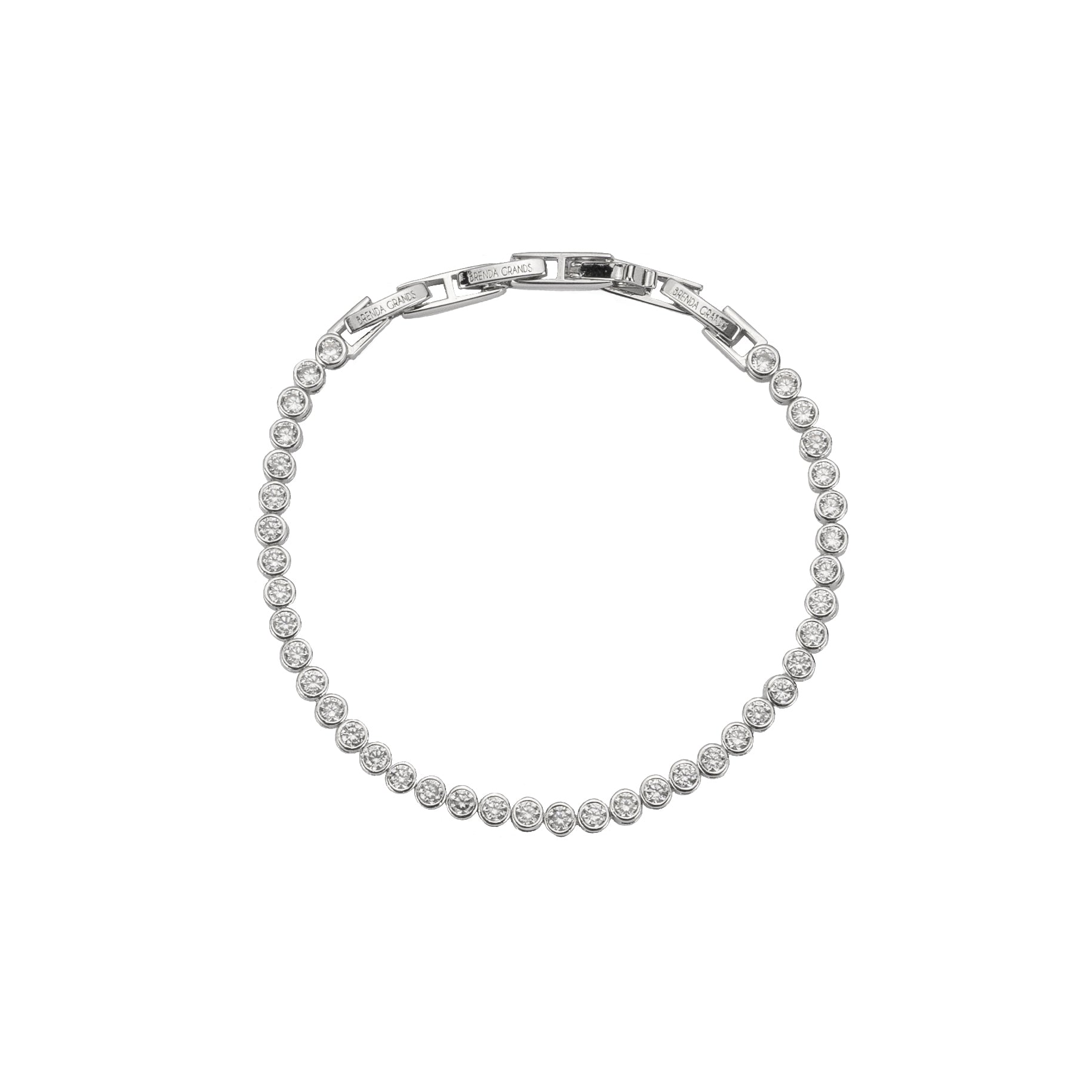 Demi-Fine Silver Diamond Tennis Bracelet