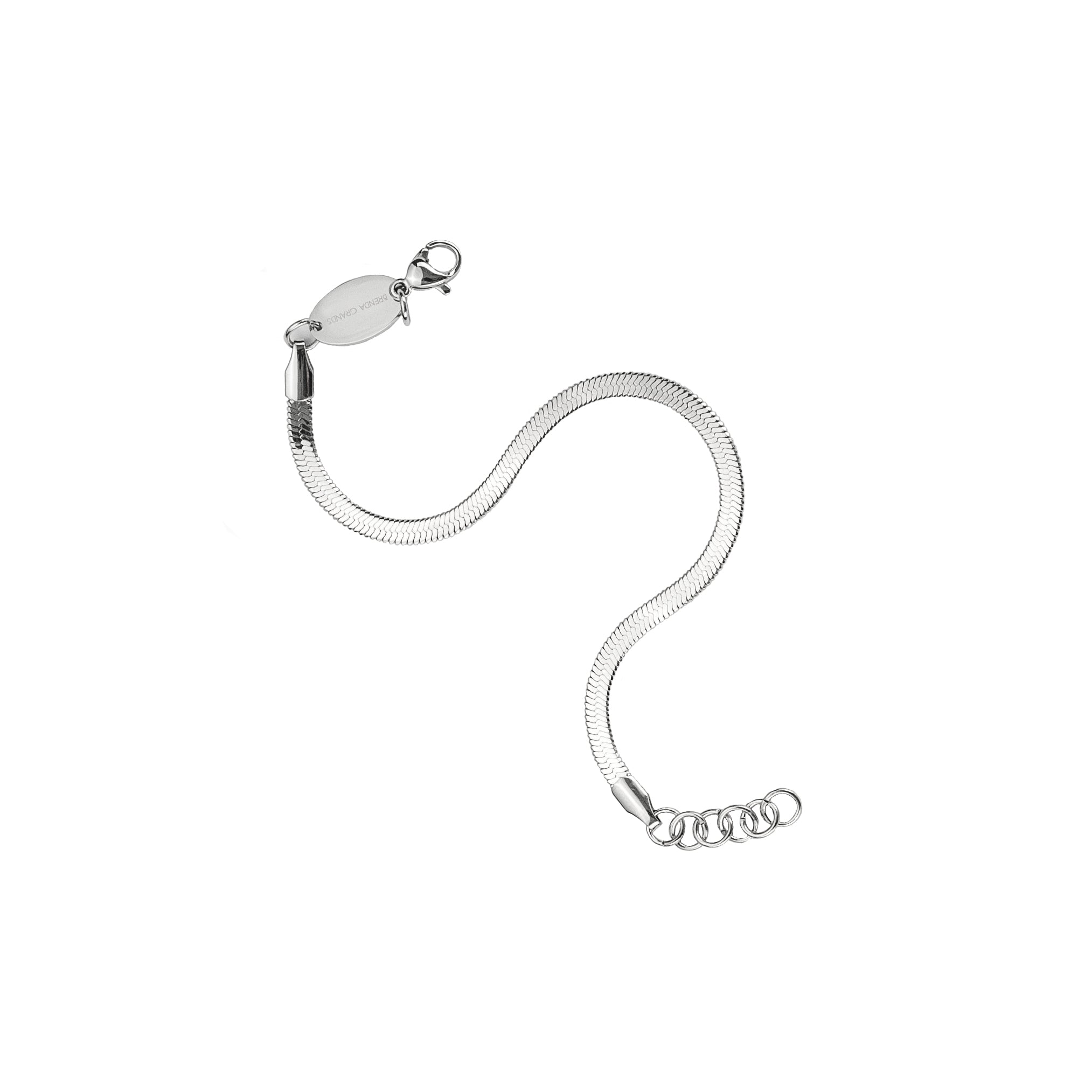 Waterproof Silver Dainty Herringbone Bracelet