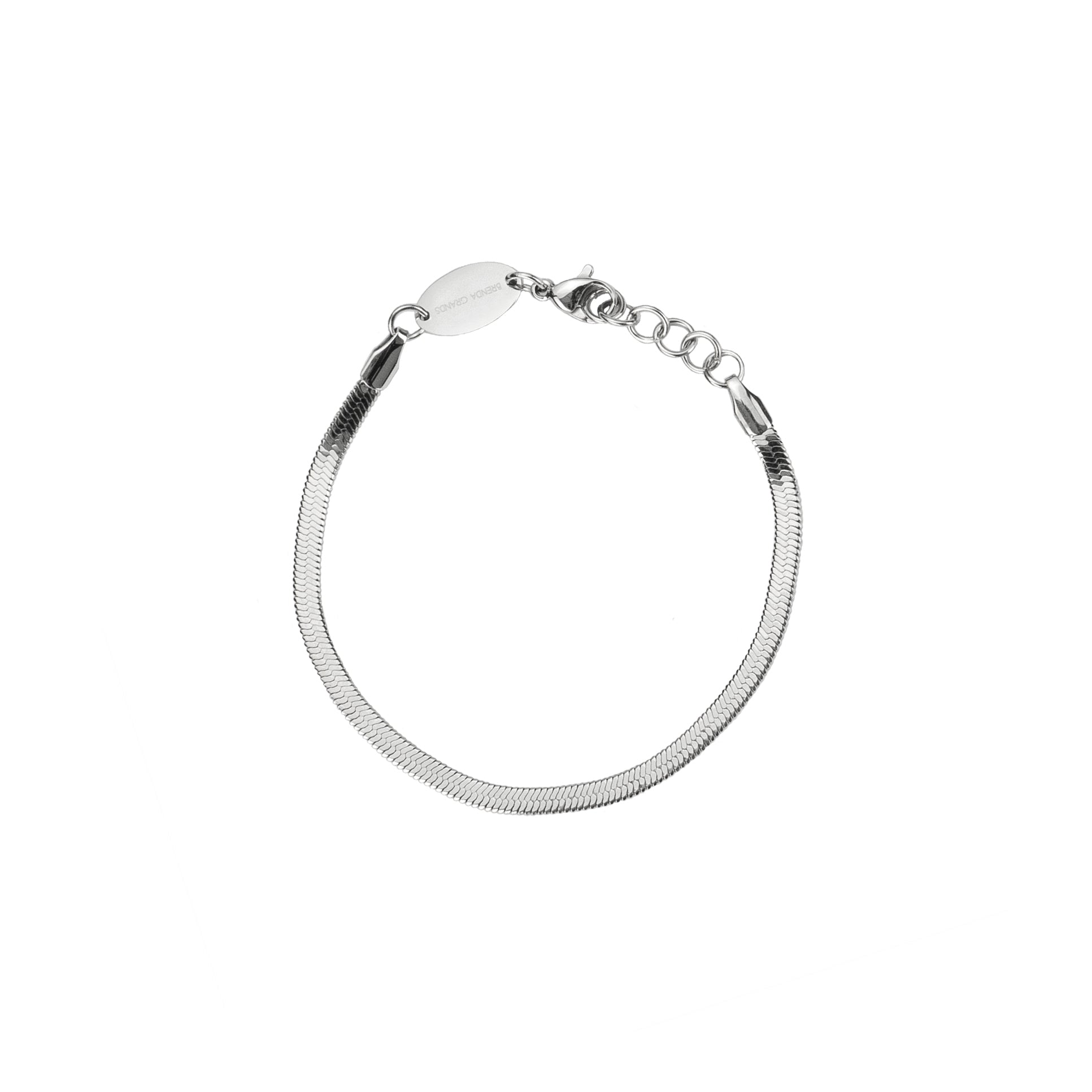 Waterproof Silver Dainty Herringbone Bracelet
