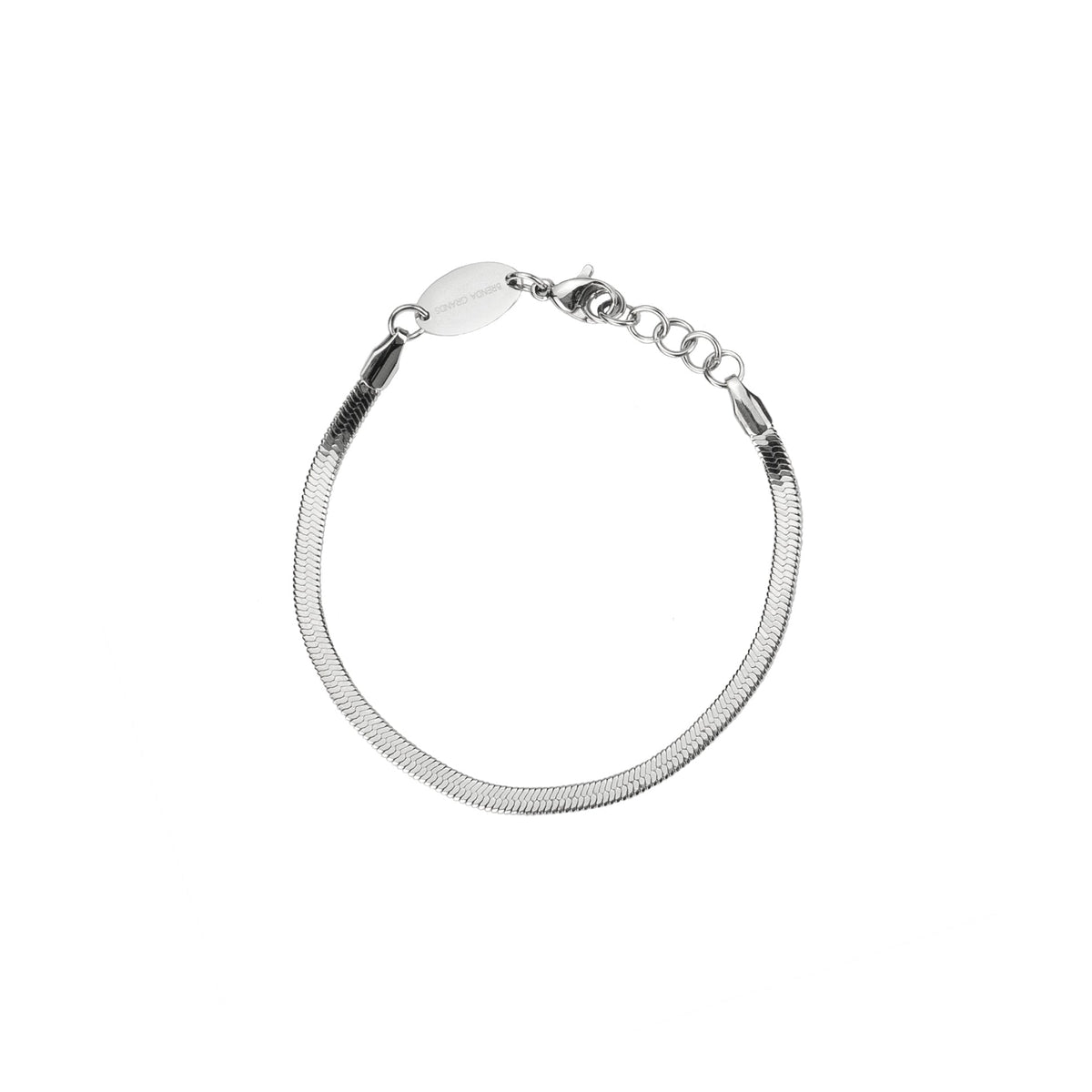 Waterproof Silver Dainty Herringbone Bracelet