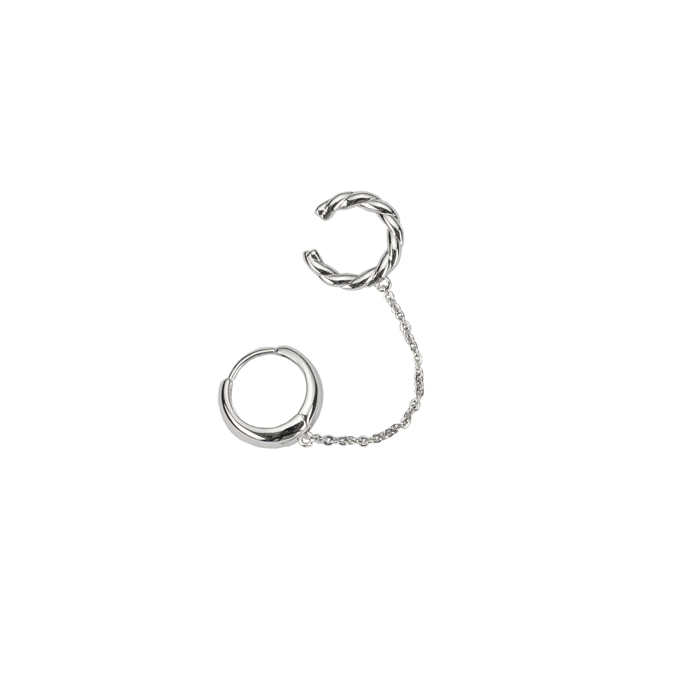 Demi-Fine Silver Zenith + Twisted Ear Cuff (Single)