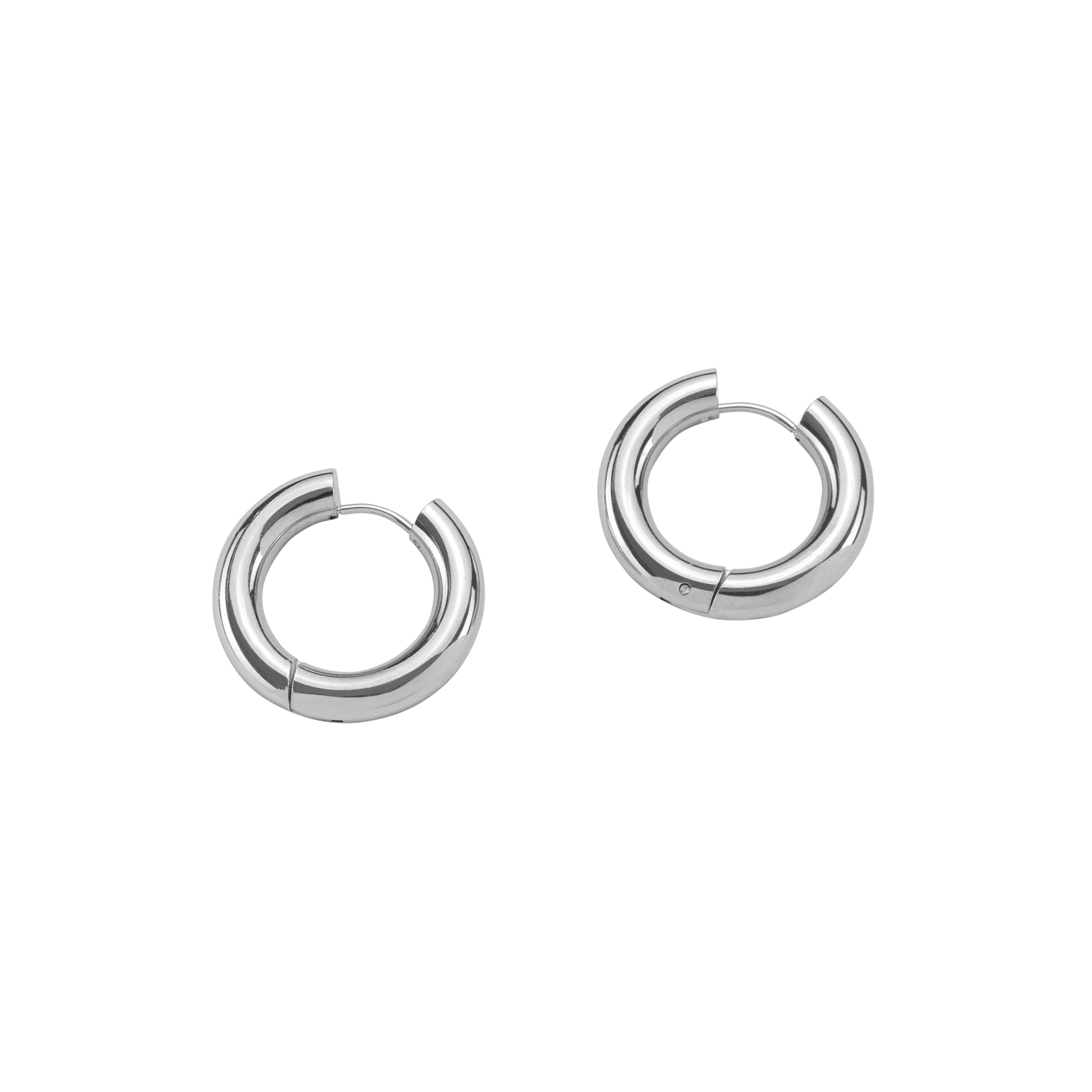 Waterproof Silver Chunky Hoops