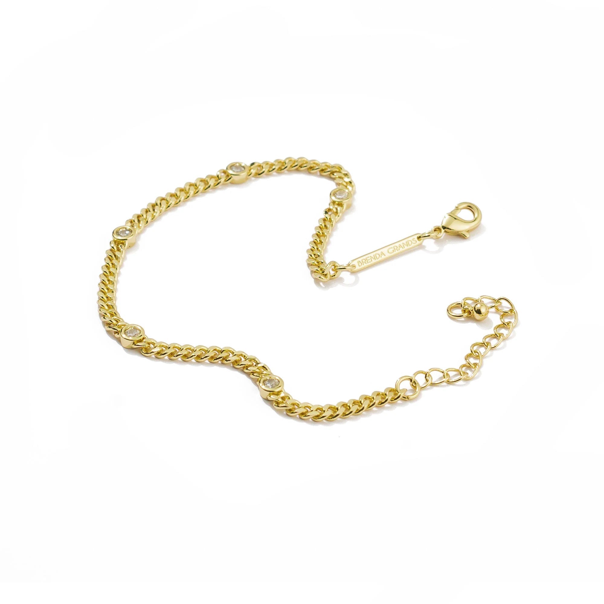 18K Gold Dainty CZ Bracelet