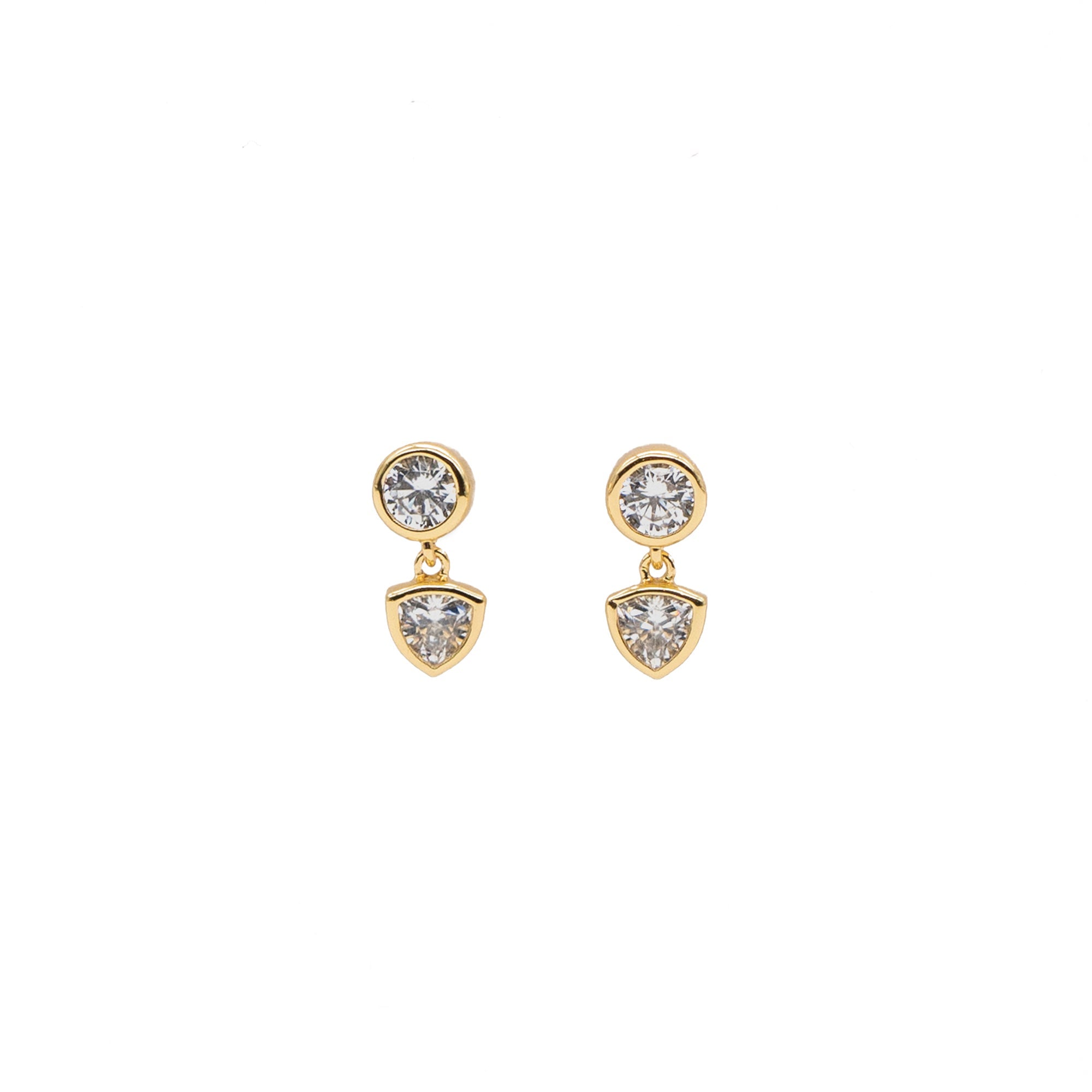 18K Gold Shiny Drop Studs