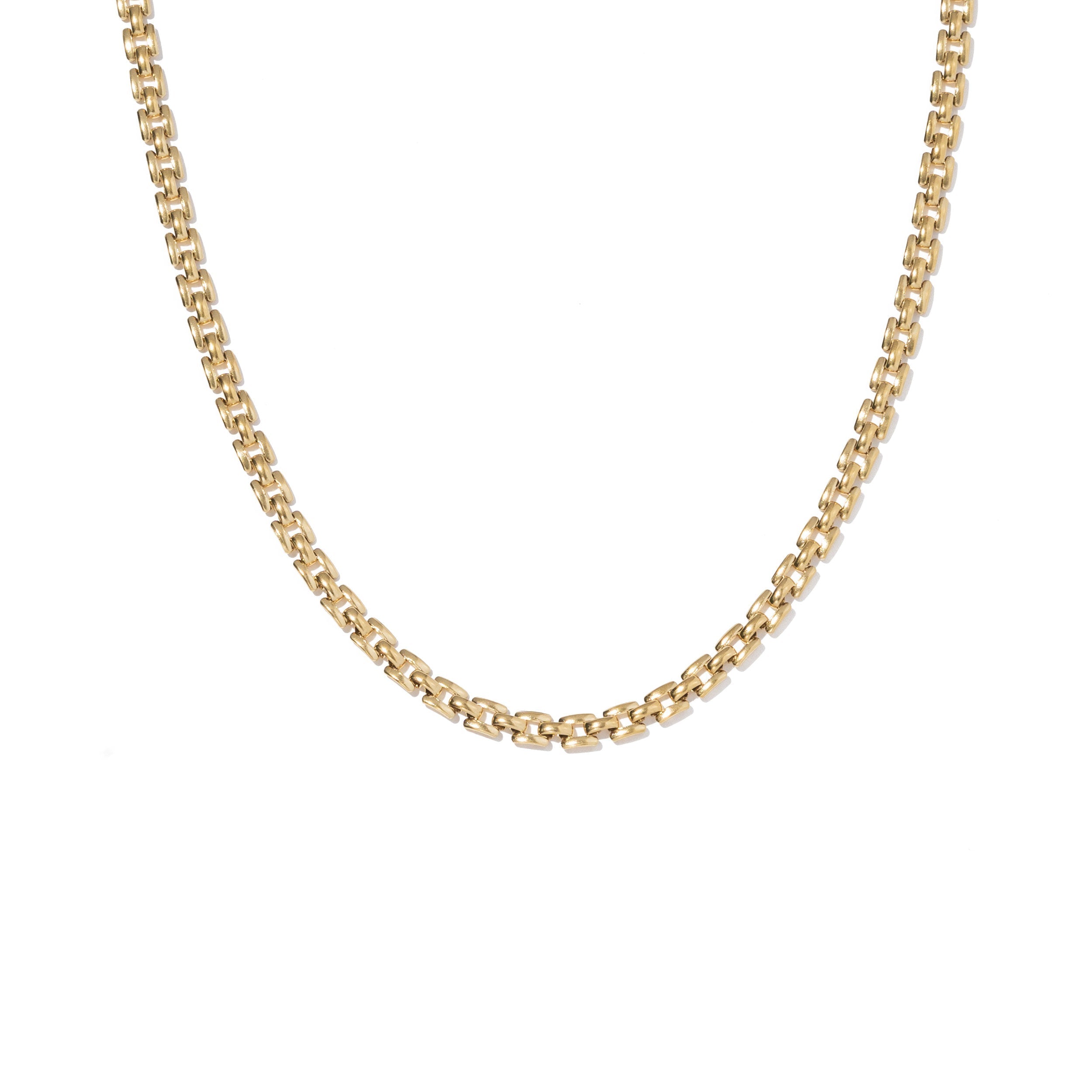 Waterproof Gold Squared Chain Necklace