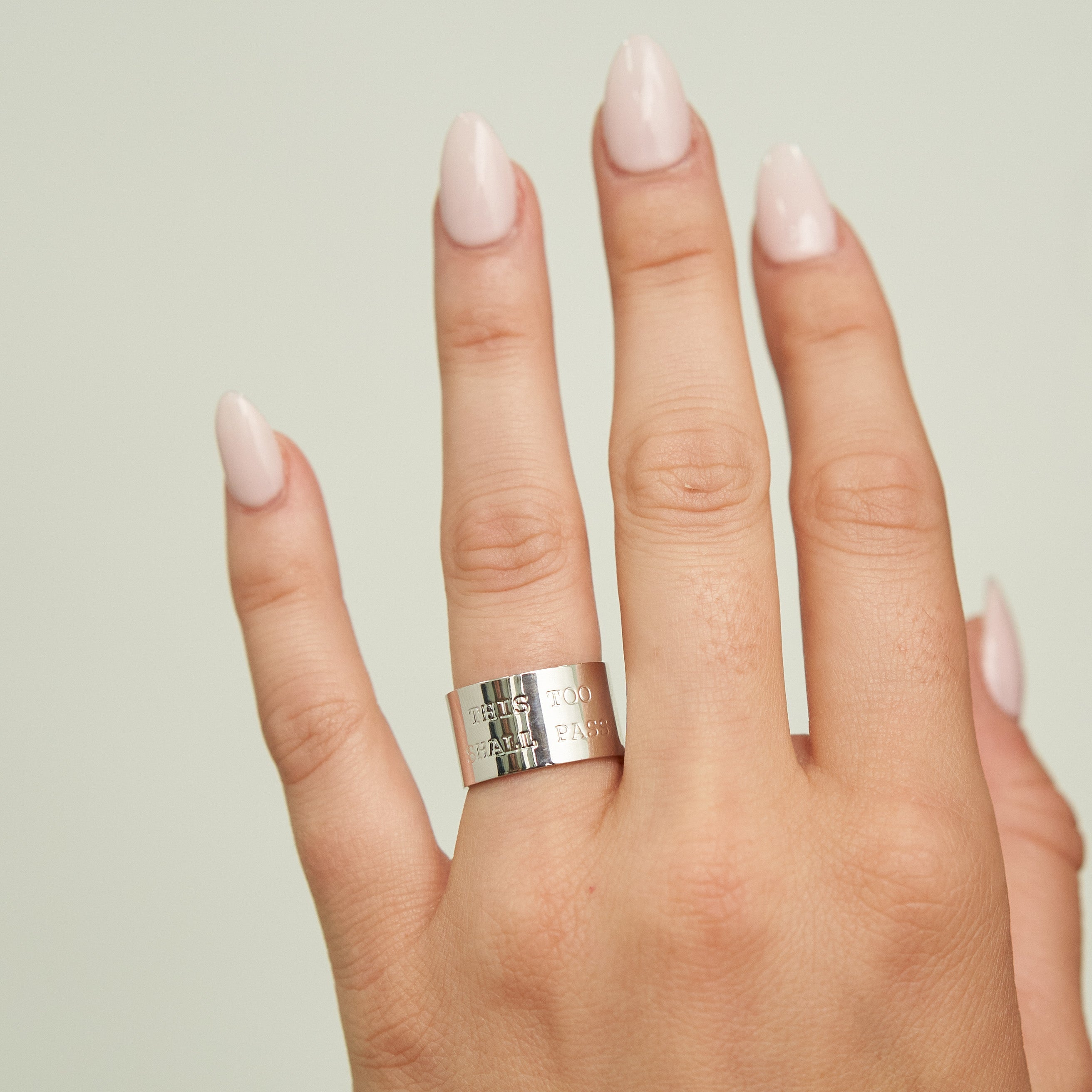 Waterproof Silver This Too Shall Pass Ring
