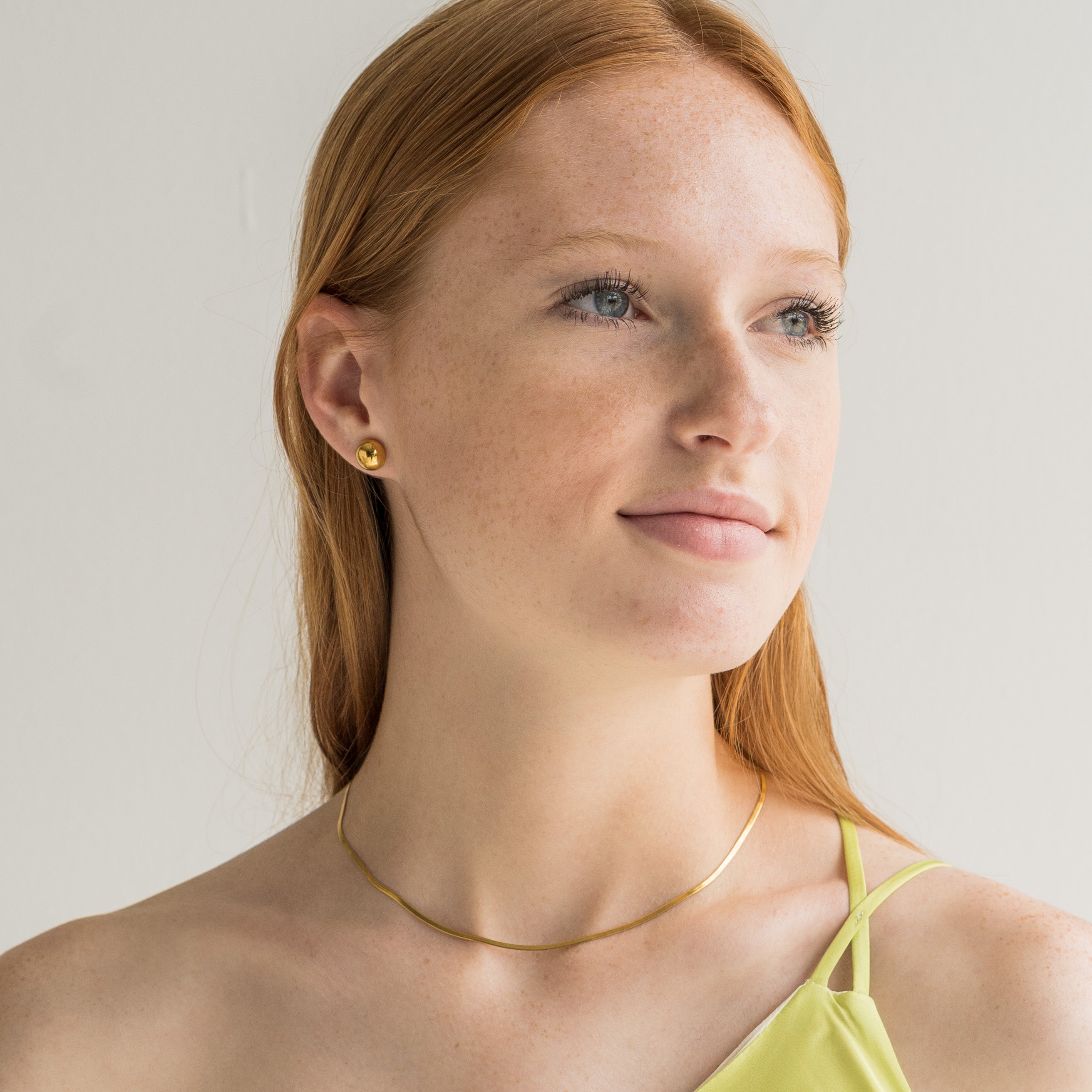 Waterproof Gold Micro Herringbone Necklace