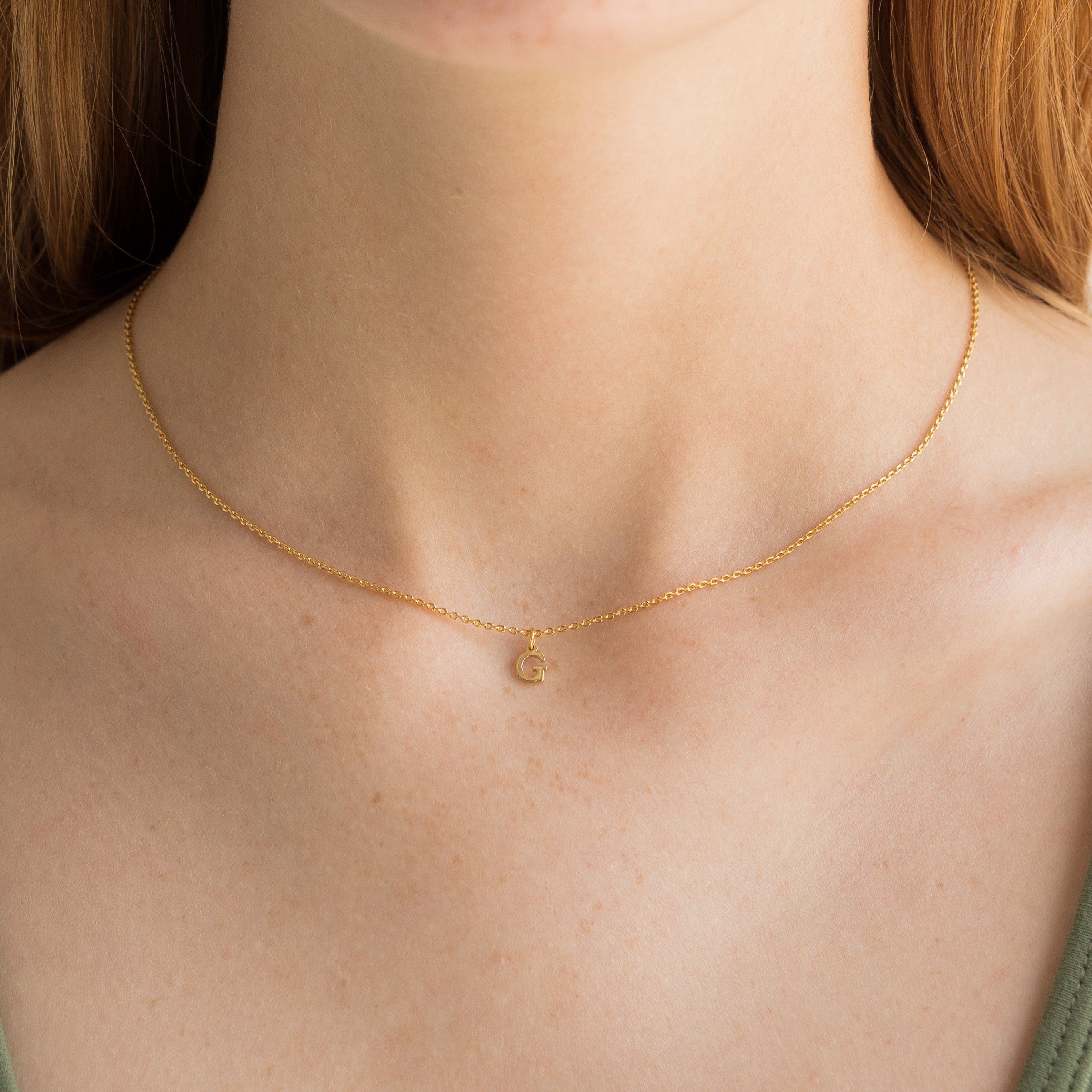 Waterproof Dainty Gold Initial Necklace