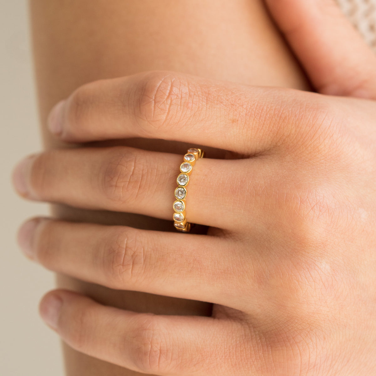 18K Gold Tennis Ring
