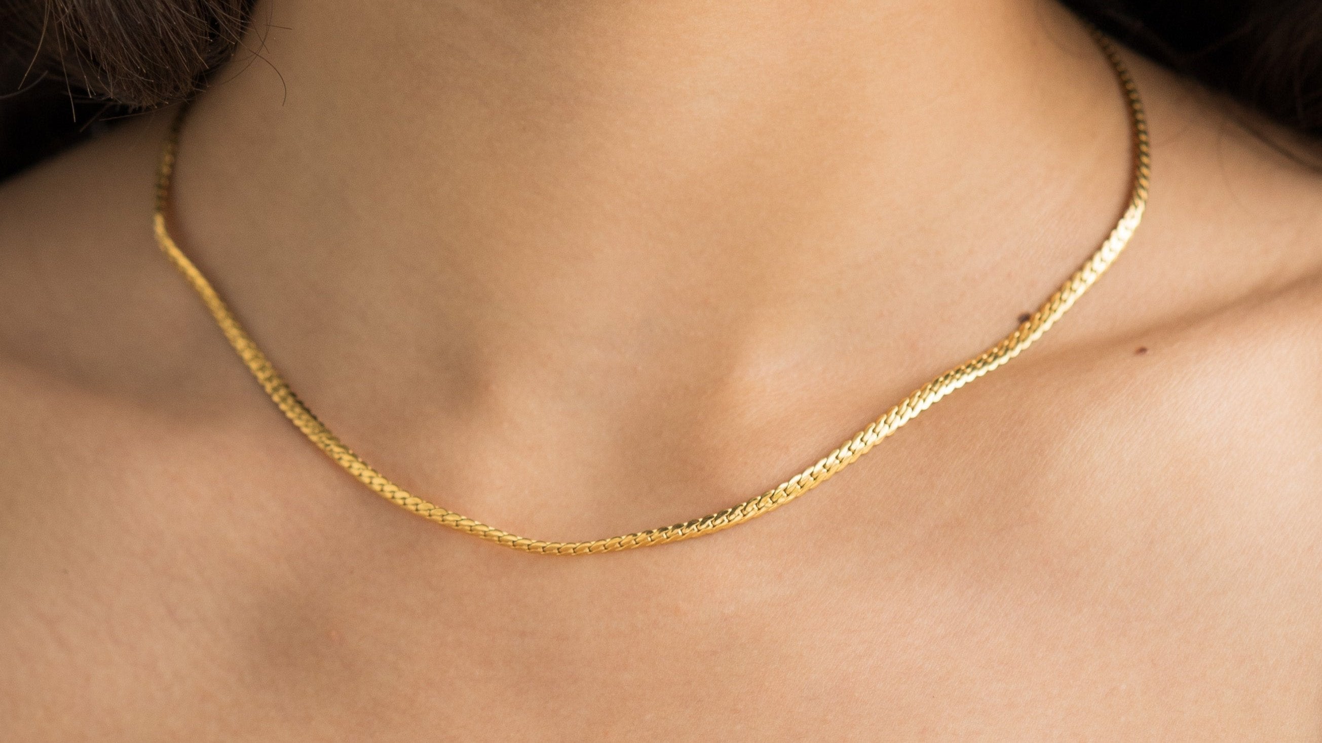 18K Gold Dainty Braided Necklace