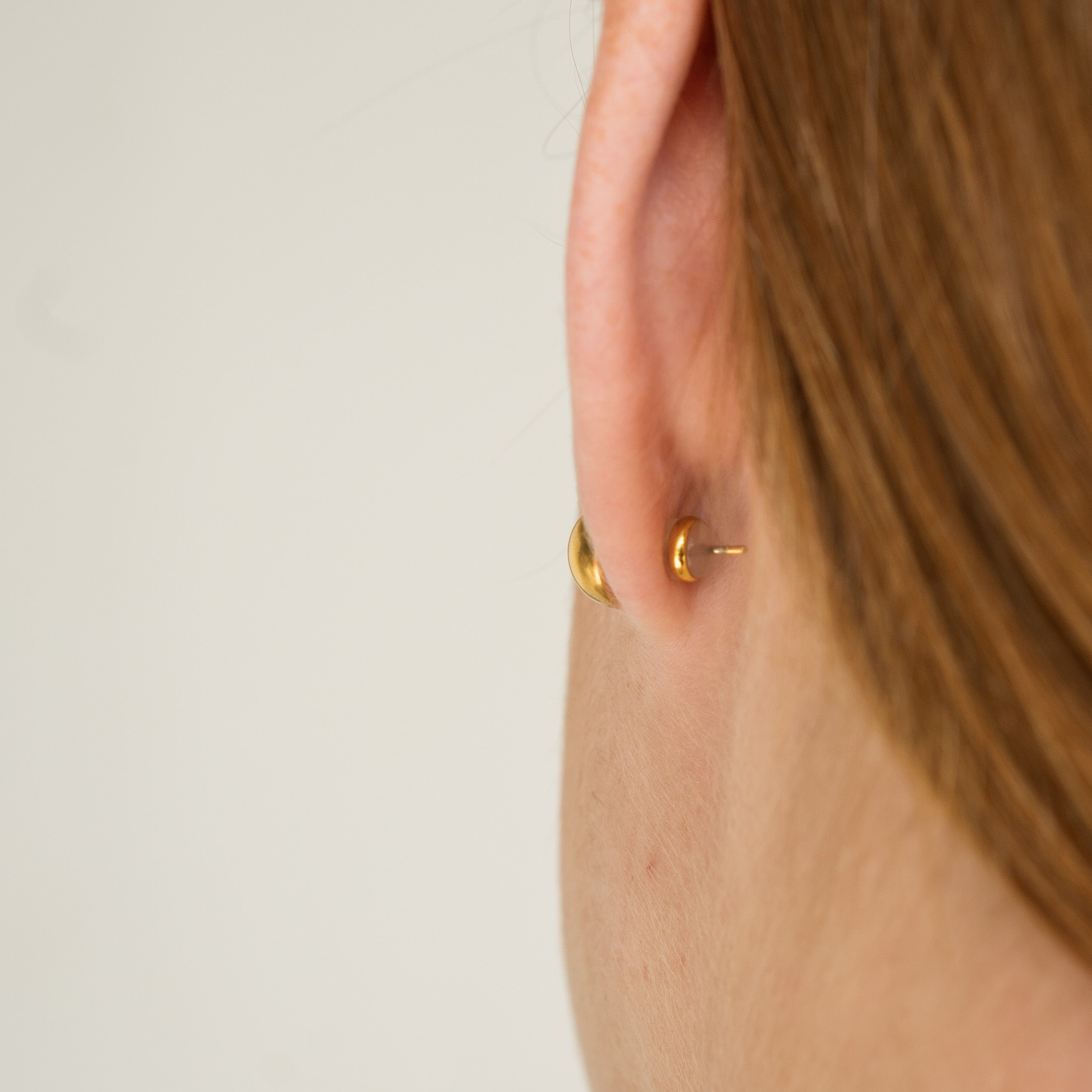 Waterproof Gold Mini Button Studs
