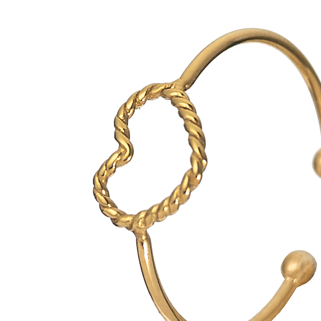 Waterproof Gold Mini Twisted Heart Ring