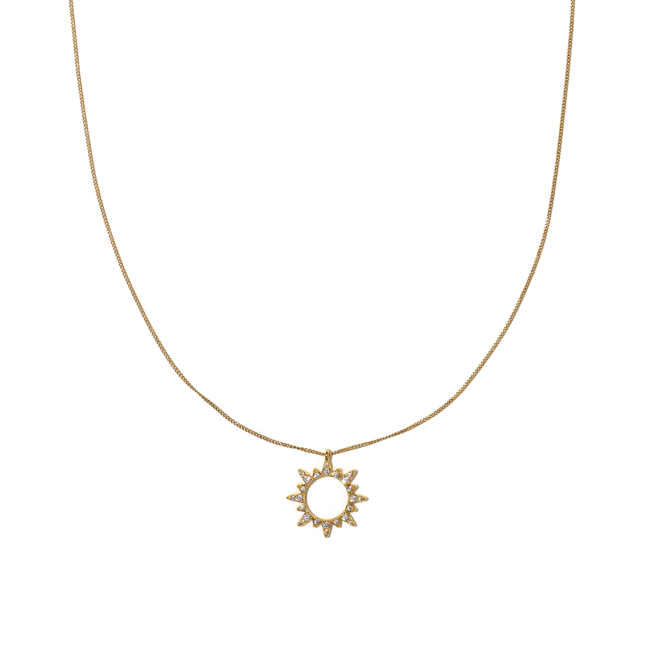 18K Gold Star Shaped Diamond Necklace