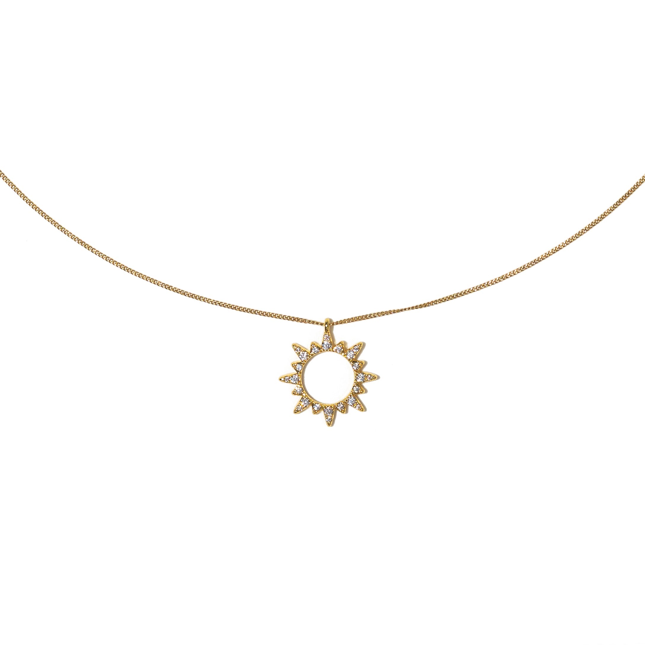 18K Gold Star Shaped Diamond Necklace