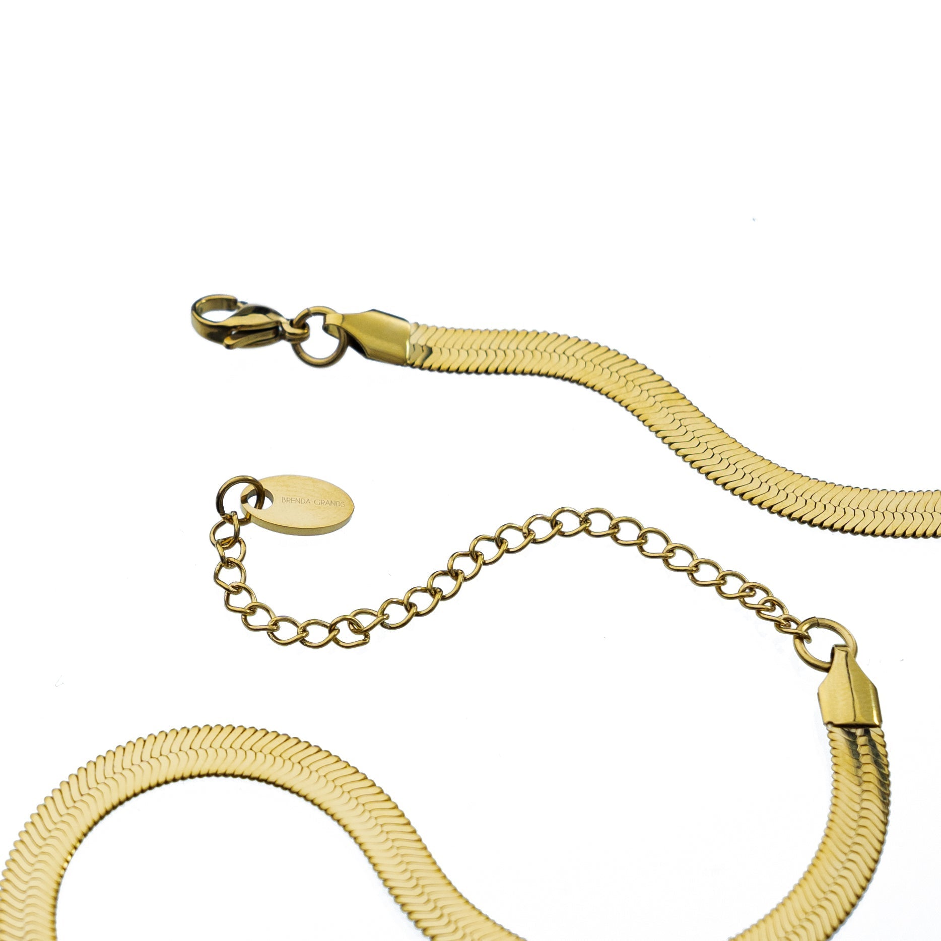 Waterproof Gold Herringbone Necklace