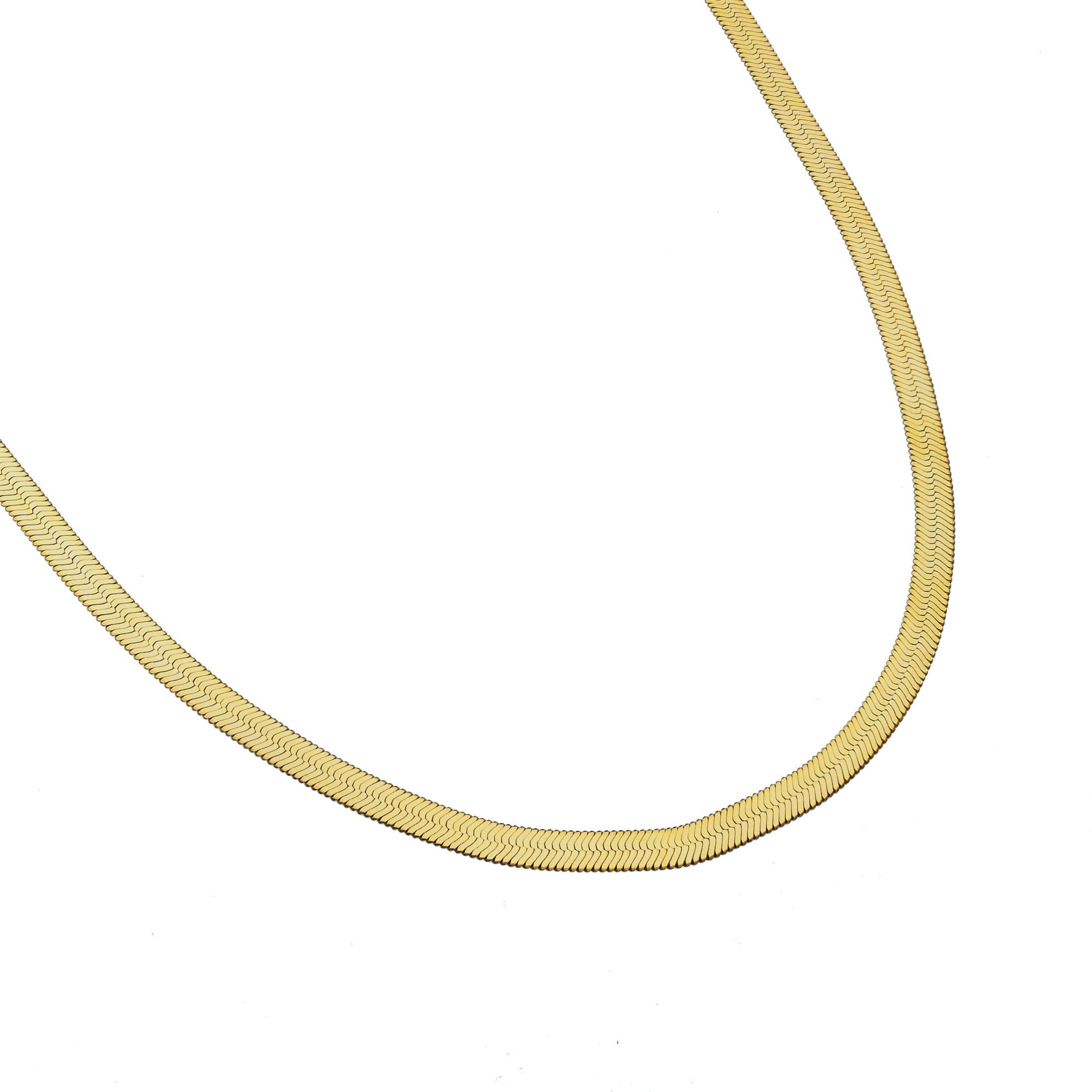 Waterproof Gold Herringbone Necklace
