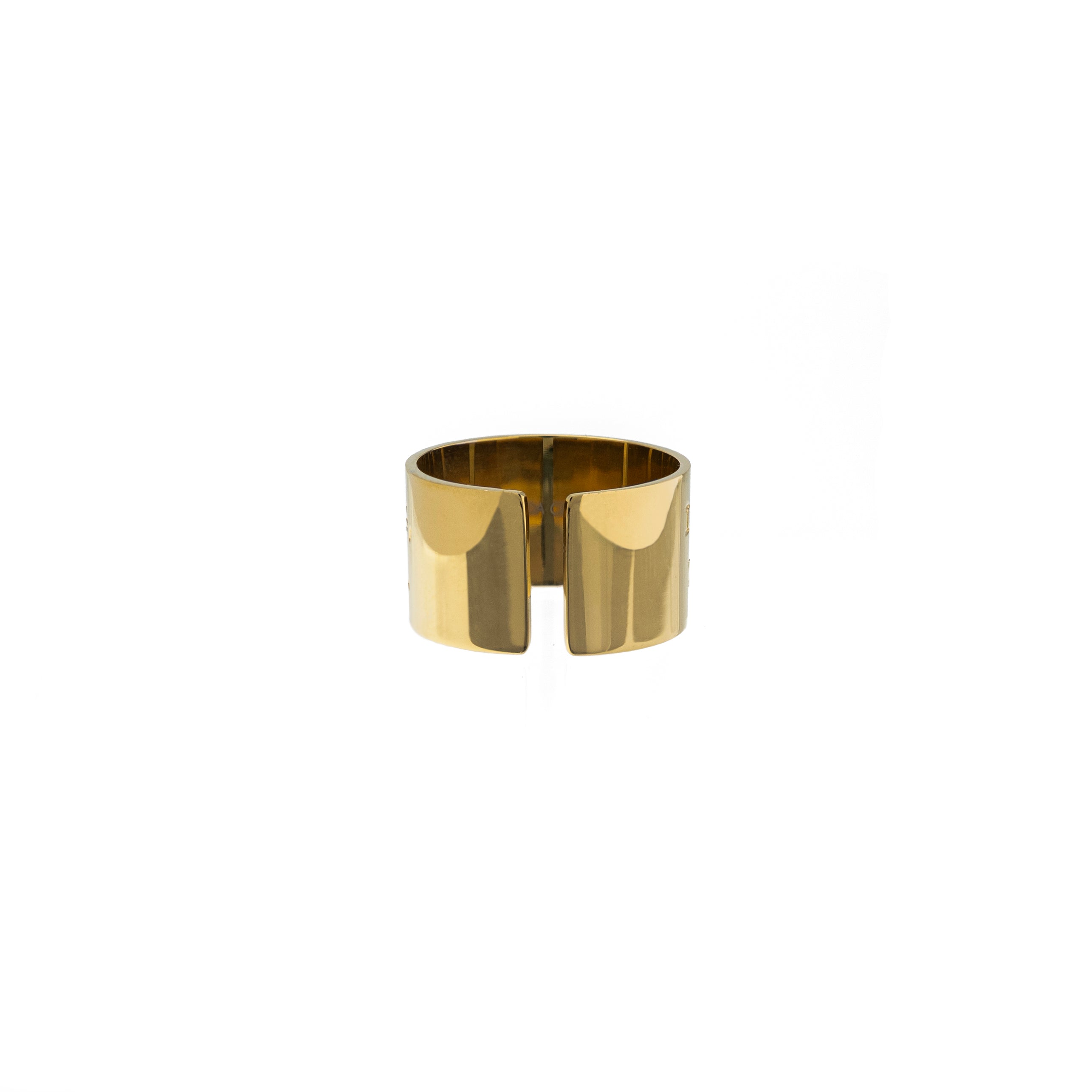 Waterproof Gold Brave, Strong, Worthy Statement Ring Band