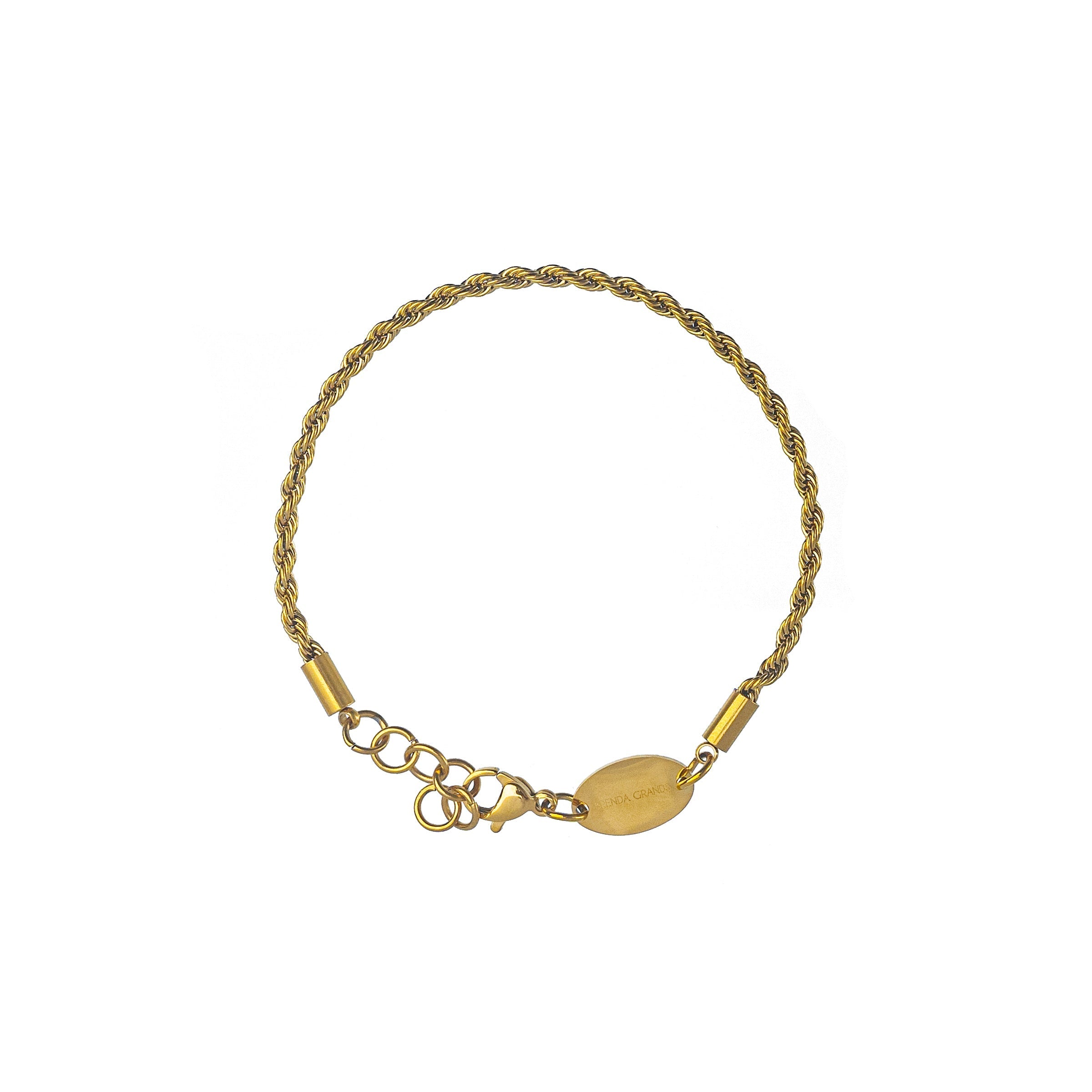 Waterproof Gold Staple Rope Chain Bracelet