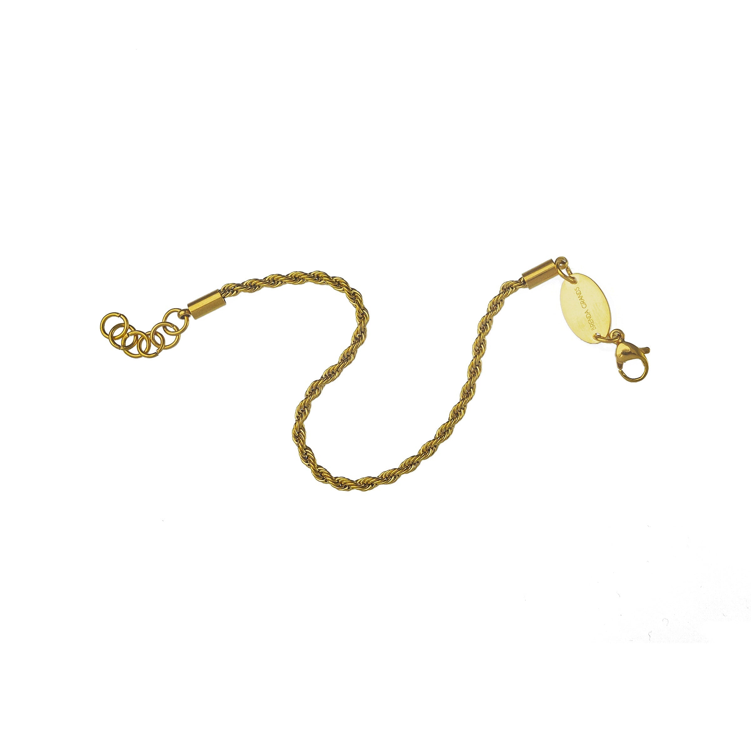 Waterproof Gold Staple Rope Chain Bracelet