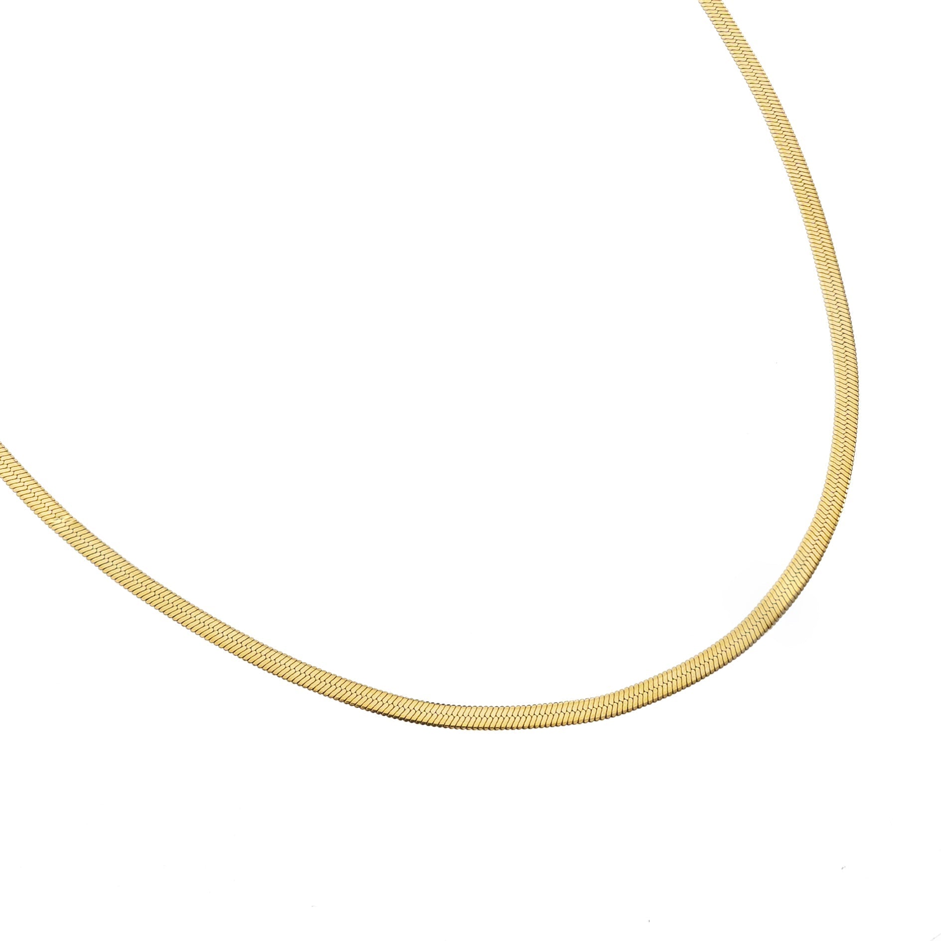 Waterproof Gold Dainty Herringbone Necklace