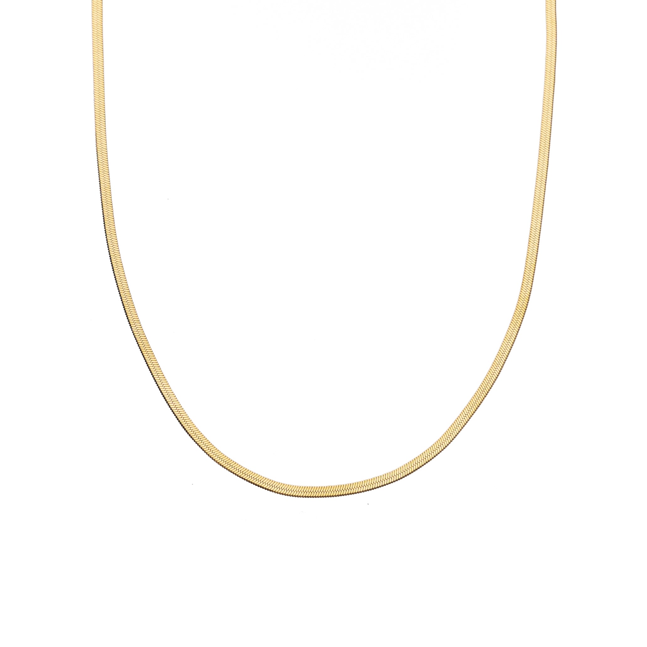 Waterproof Gold Dainty Herringbone Necklace
