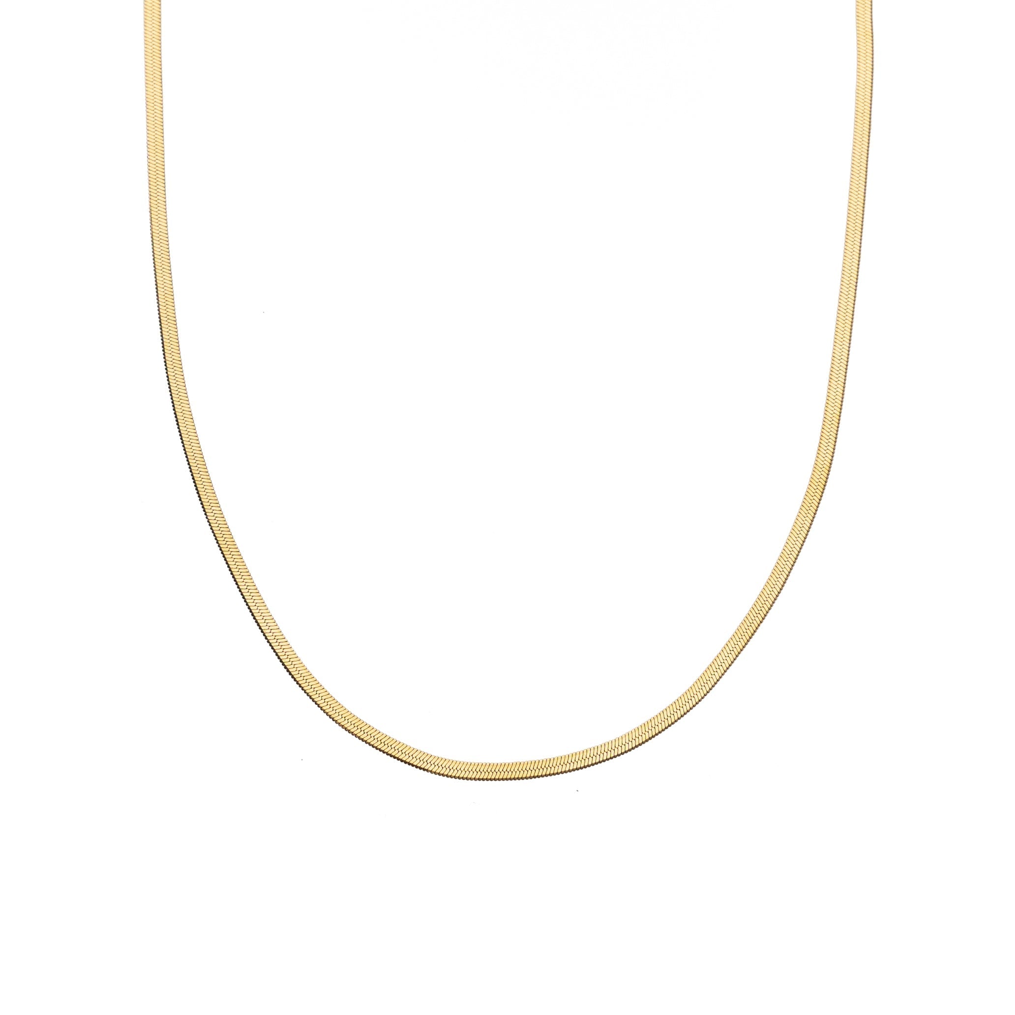 Waterproof Gold Dainty Herringbone Necklace
