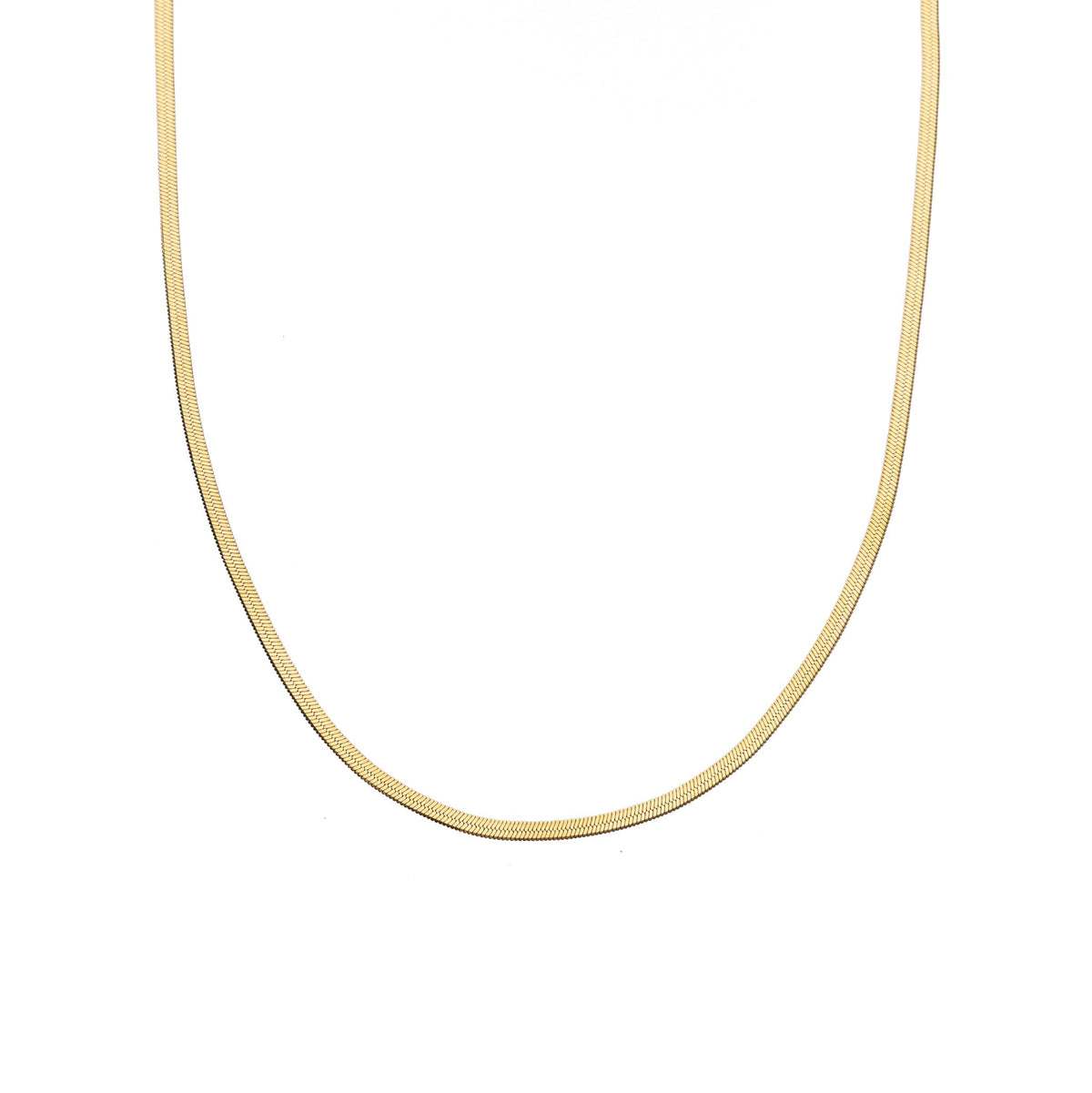 Waterproof Gold Dainty Herringbone Necklace