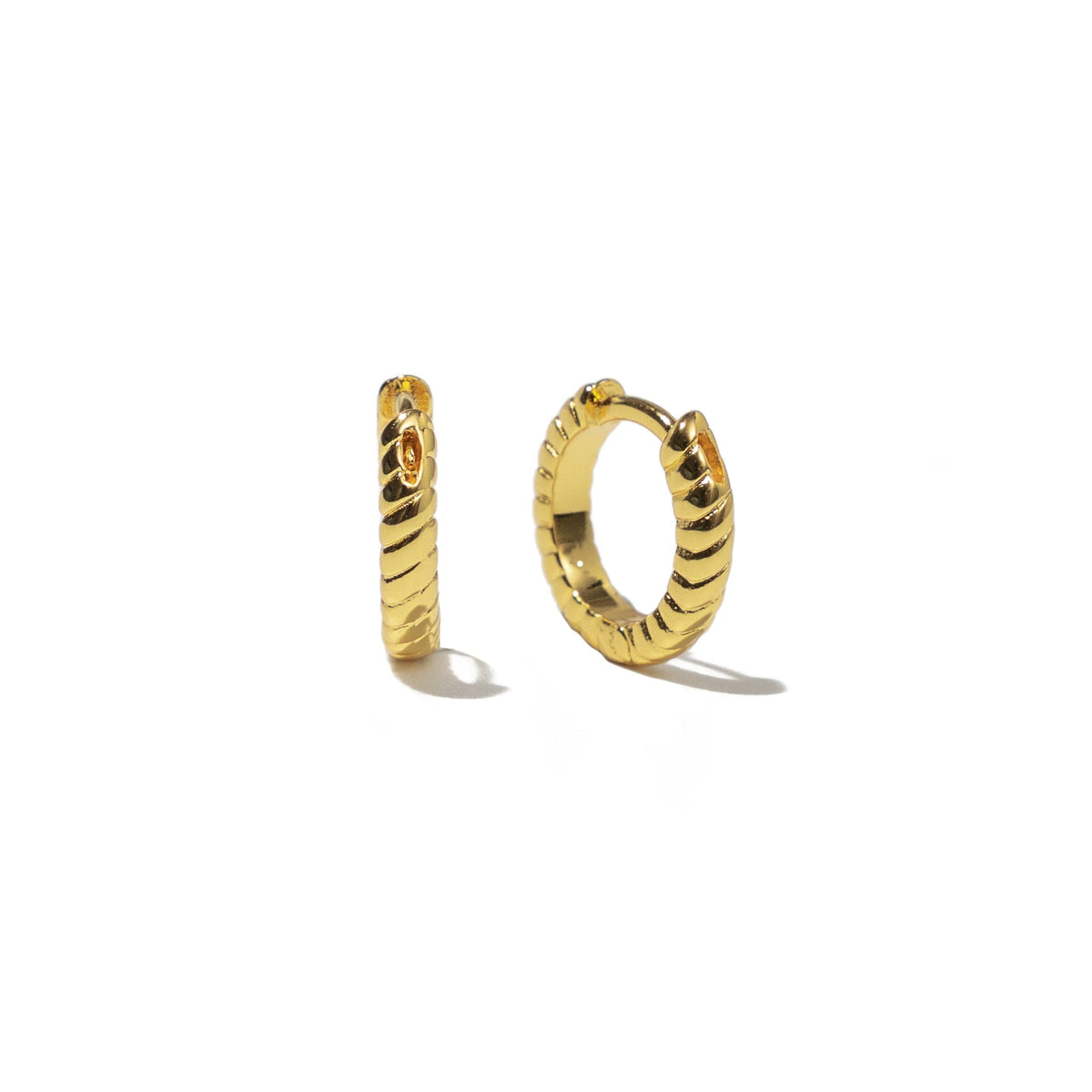 18K Gold Twisted Huggies
