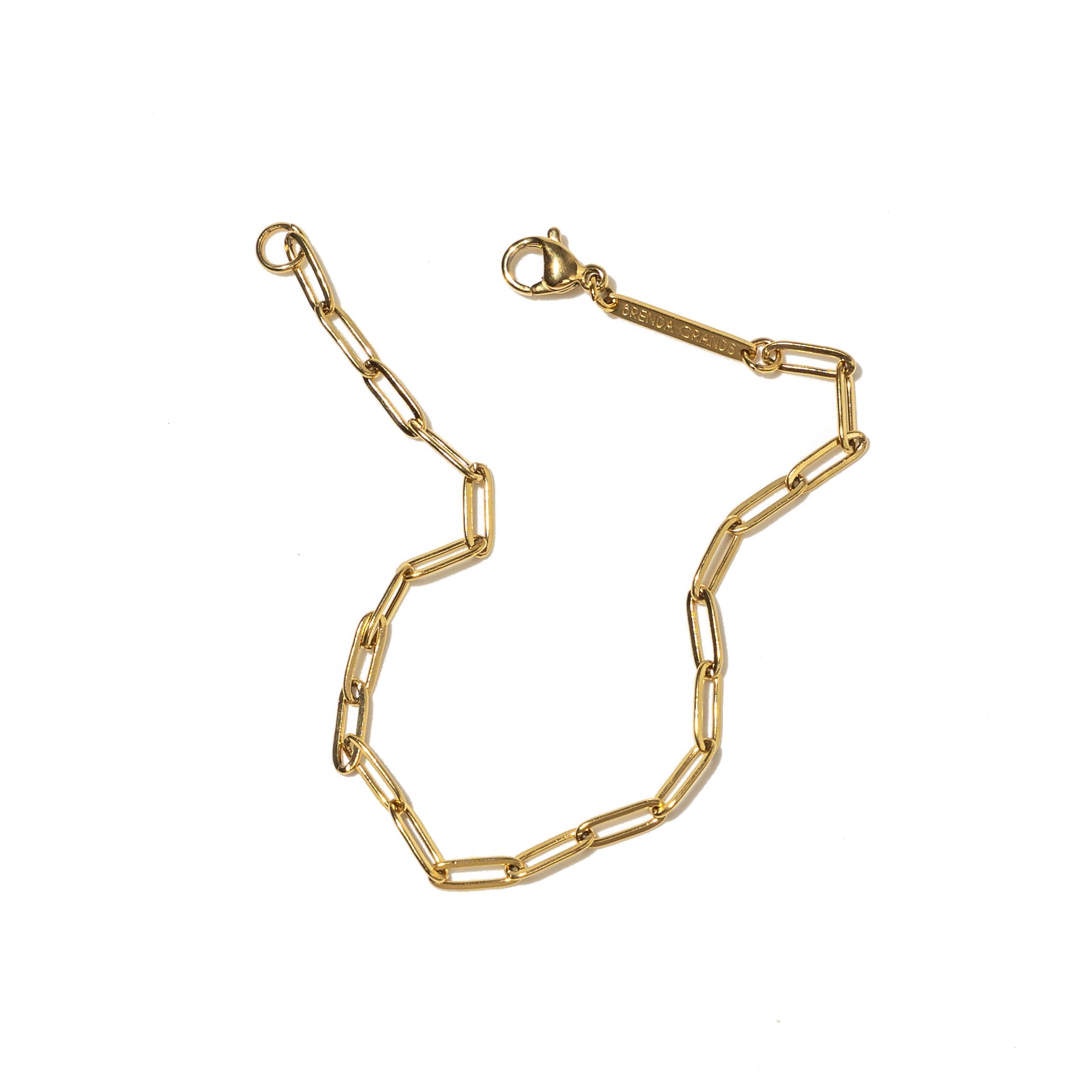 18K Gold Paperclip Bracelet