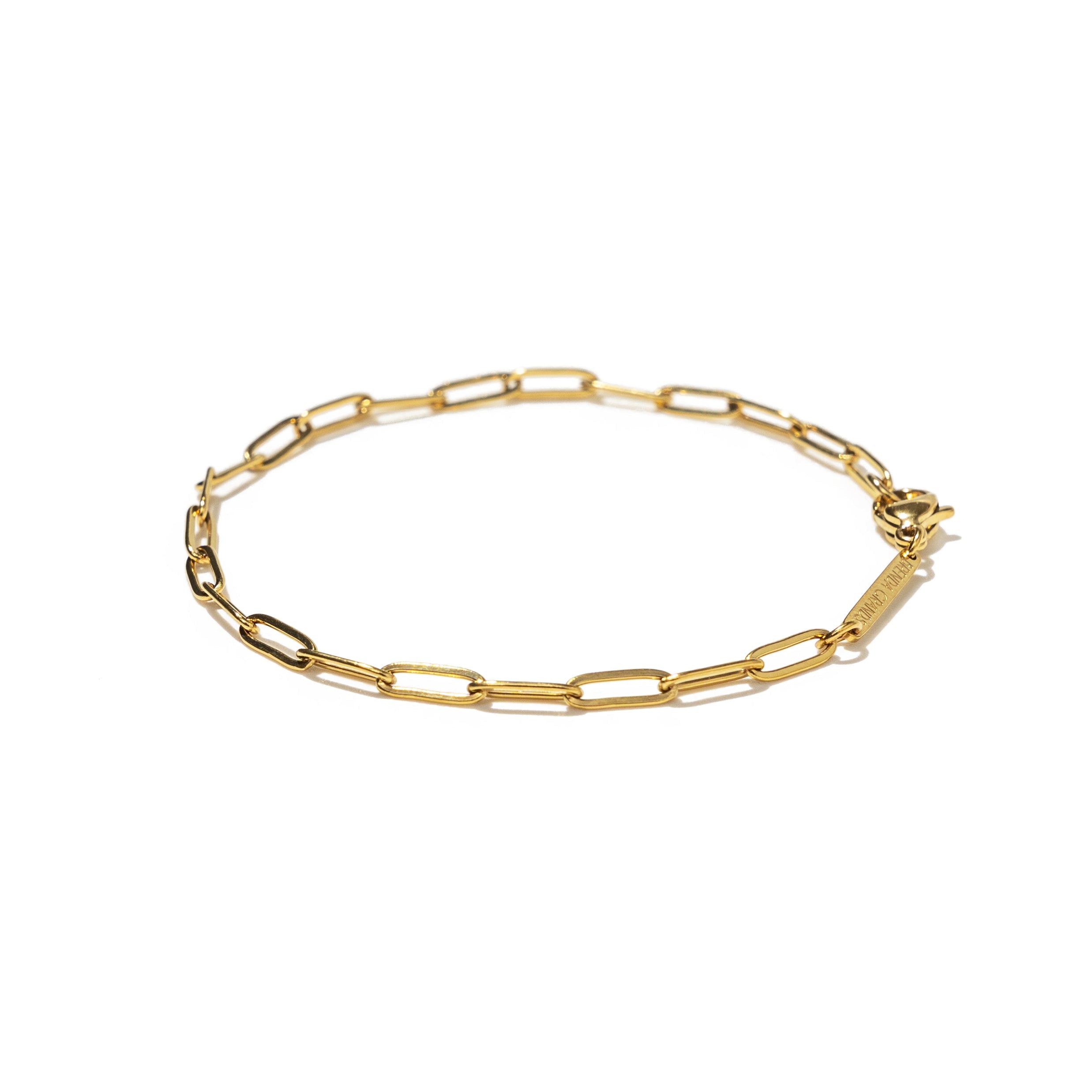 18K Gold Paperclip Bracelet