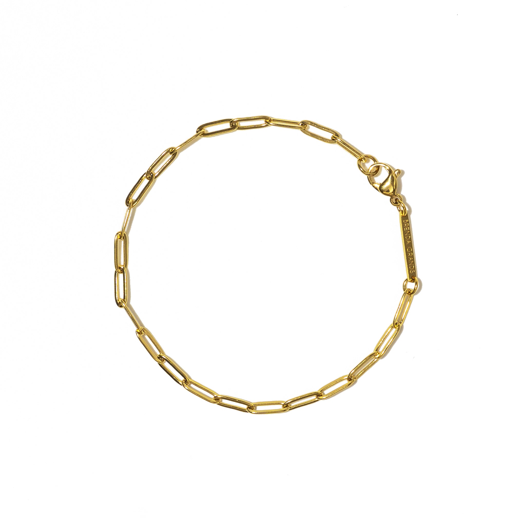 18K Gold Paperclip Bracelet