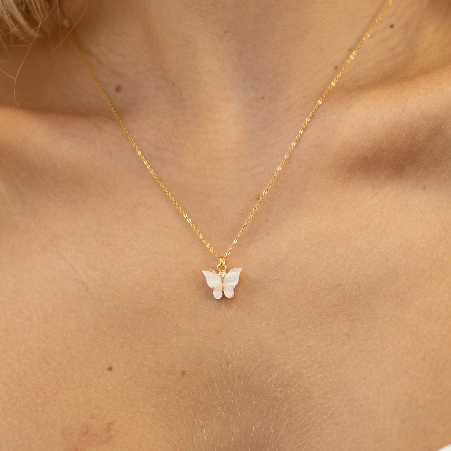 Waterproof Butterfly Pendant Necklace