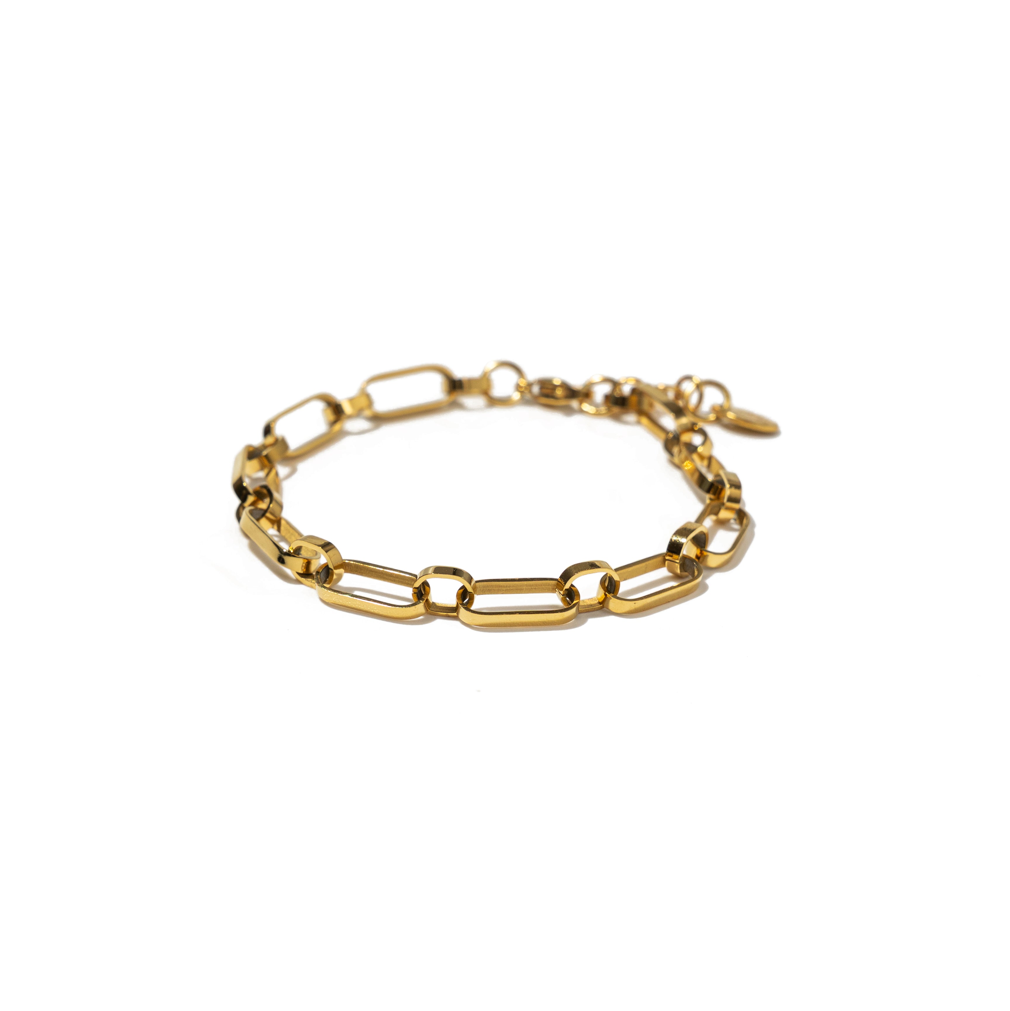 Waterproof Gold Oval Links Bracelet