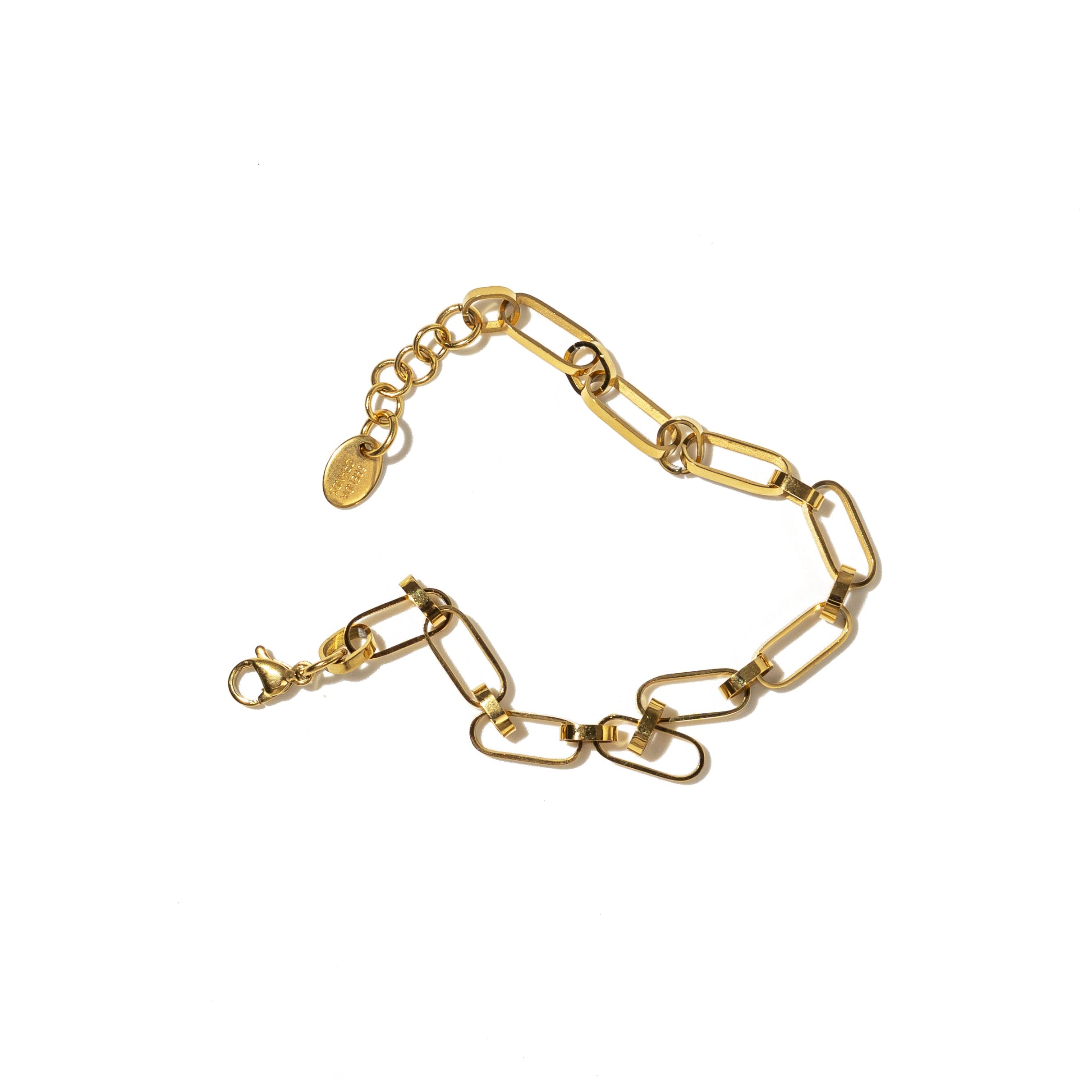 Waterproof Gold Oval Links Bracelet