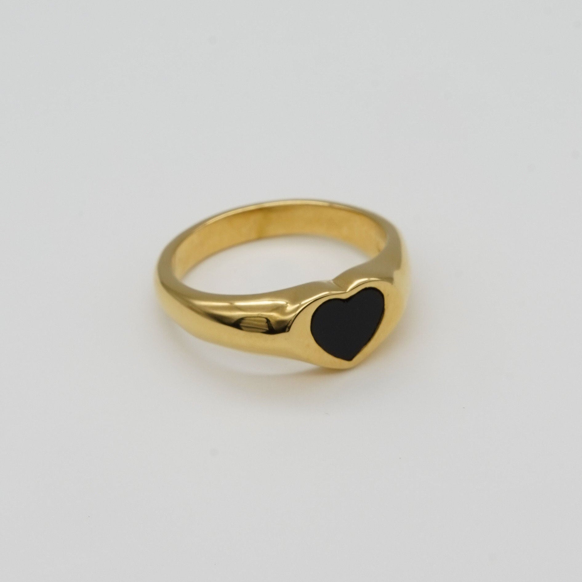Waterproof Black Heart Ring