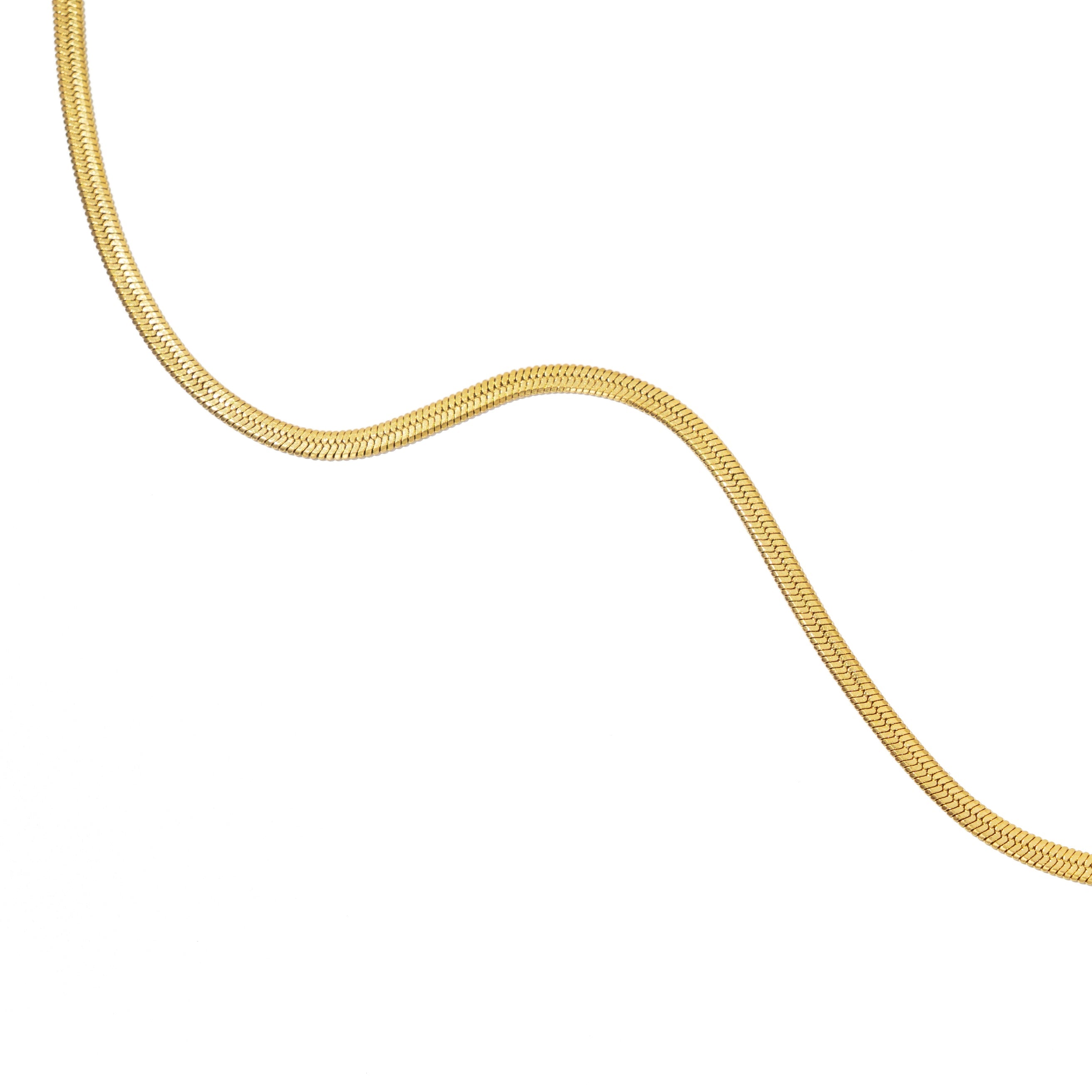 18K Gold Herringbone Belly Chain